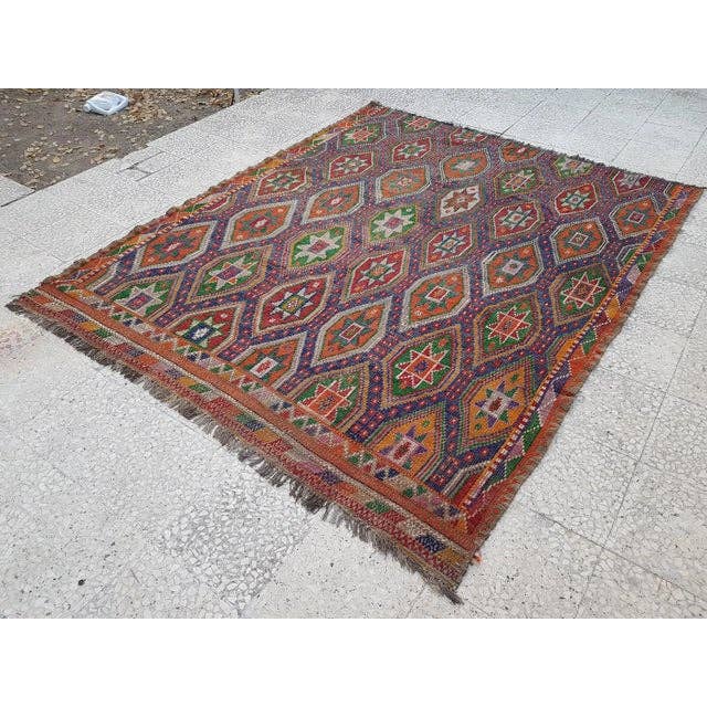 Vintage Turkish Kilim Rug 6'1'' x 7'5''