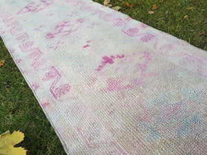 Vintage Kurdish Oushak Runner 2'4'' x 11'1''