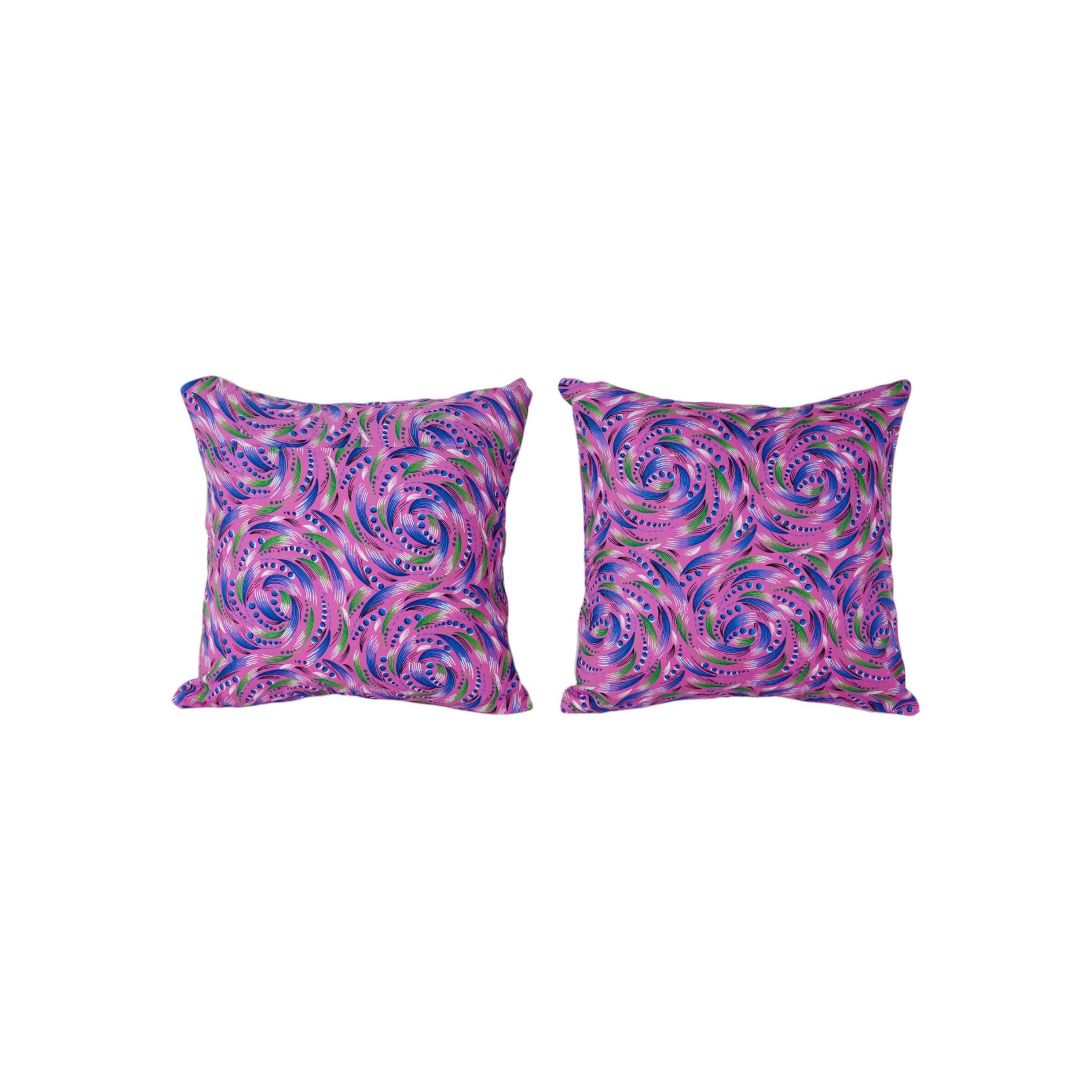 Uzbek Roller Printed Pillow Cover Set of 2 | 16'' x 16''
