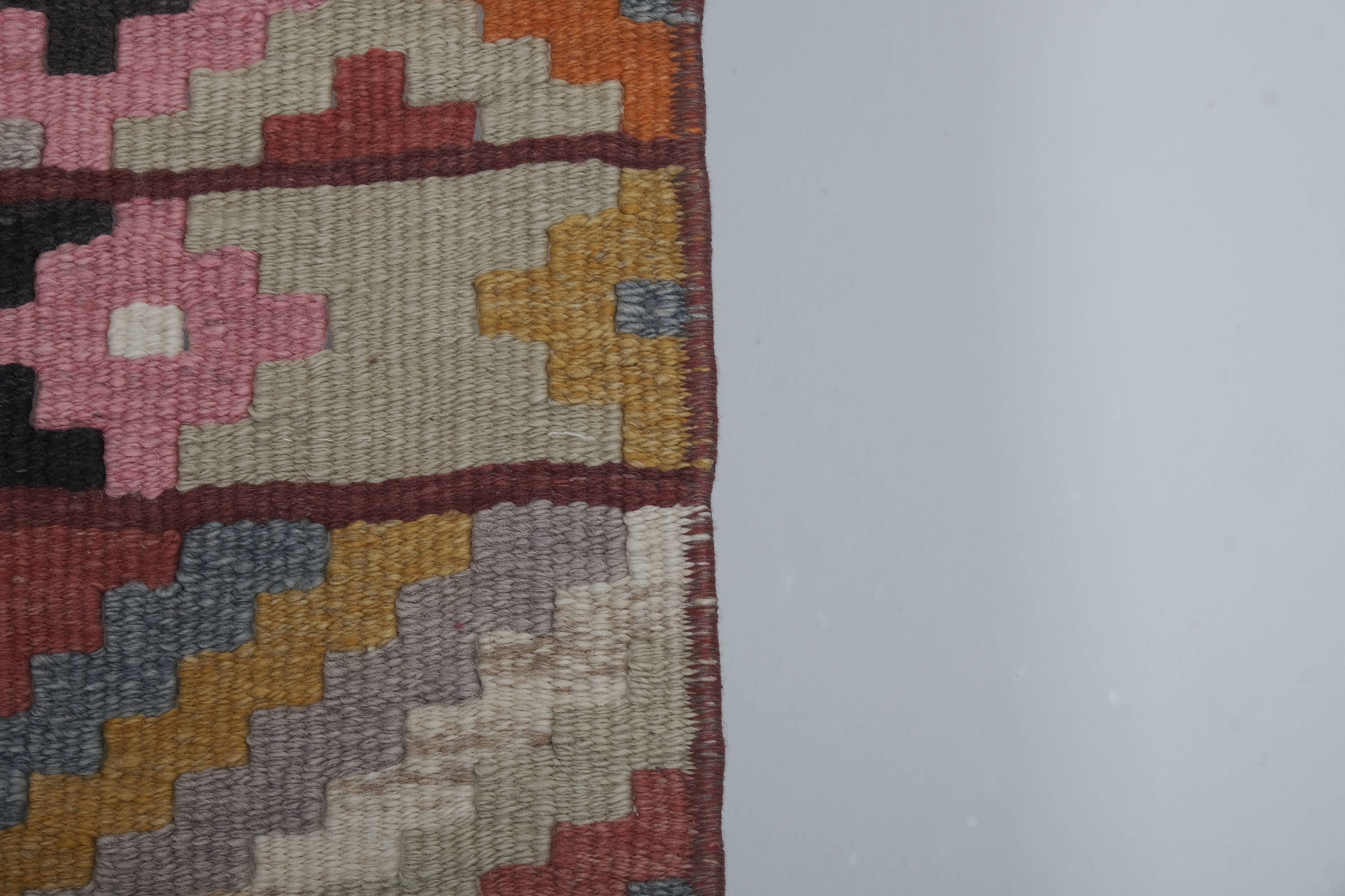 Vintage Turkish Kilim Runner 2'6'' x 14'7''