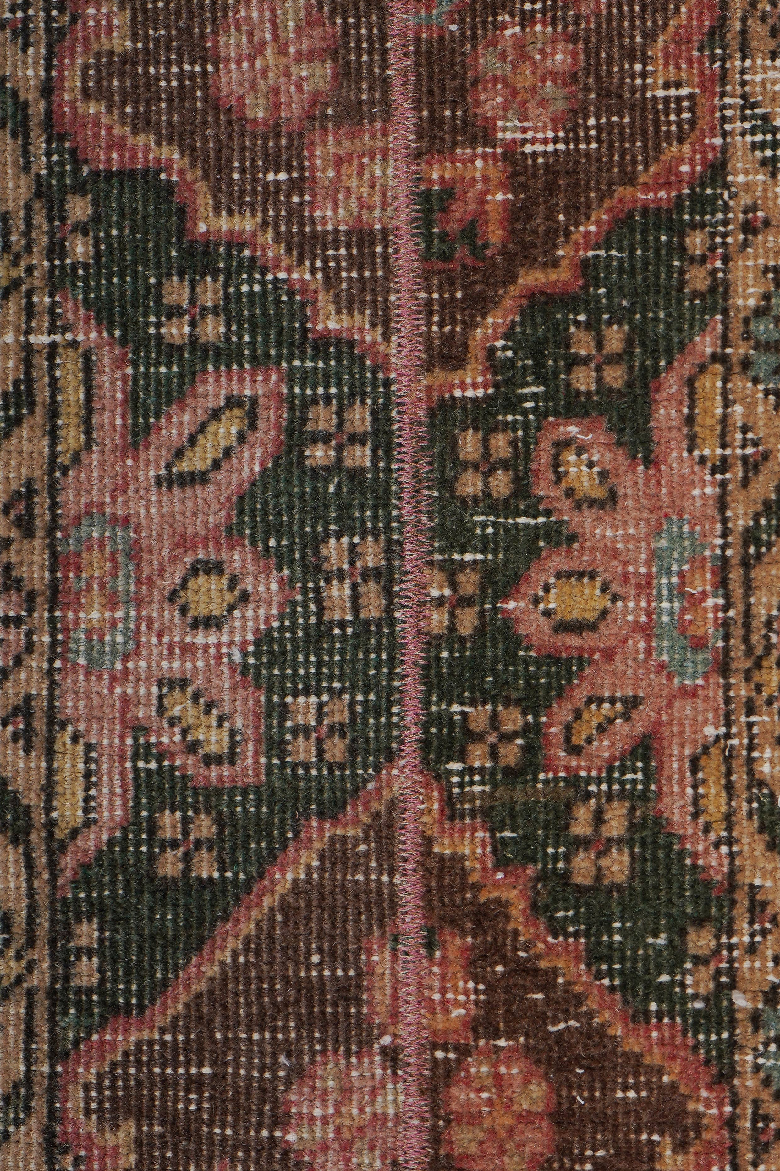 Vintage Turkish Karapinar Runner Rug 1'8'' x 17'2''