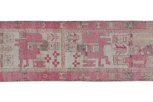 Vintage Kurdish Runner Rug 3'3'' x 10'10''