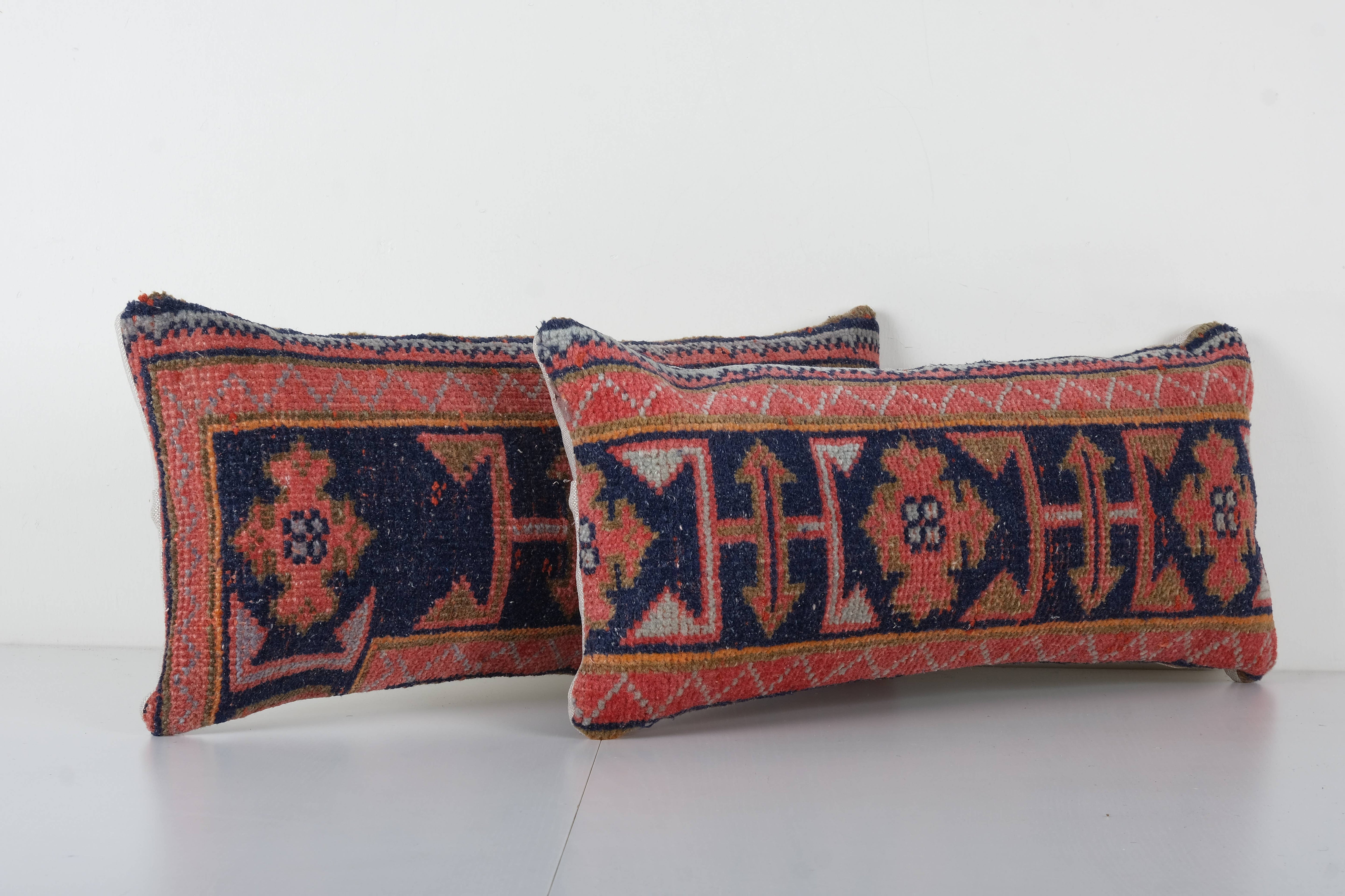 Rug Pillow Cover Set of 2 | 10'' x 24''