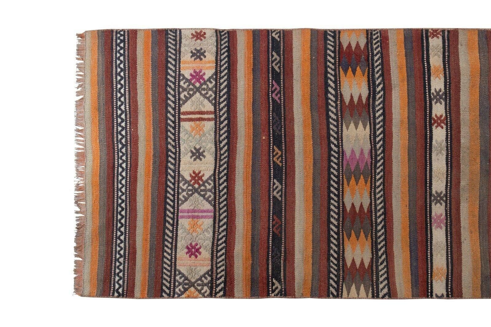 Vintage Turkish Kilim Runner 2'7'' x 16'10''