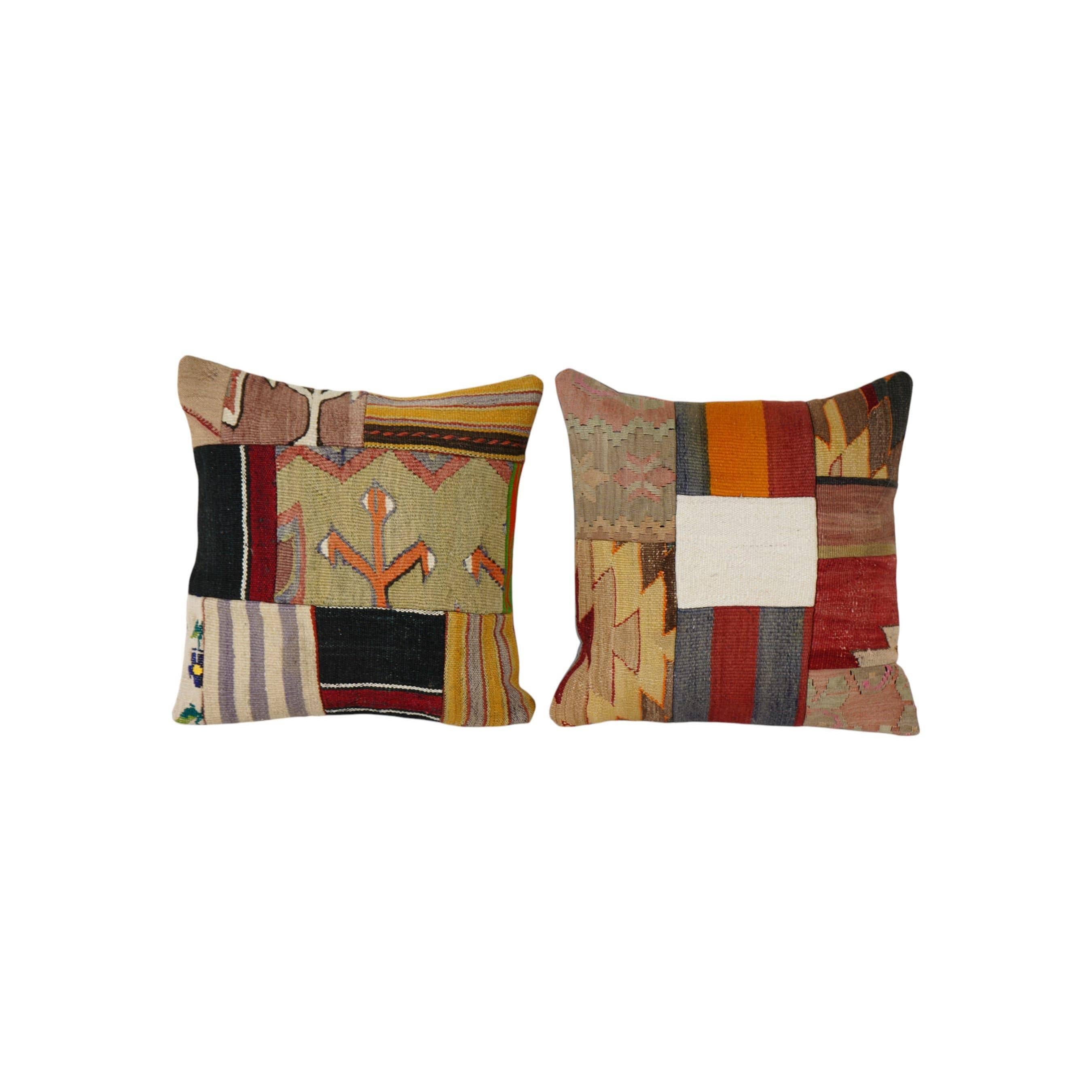 Kilim Patchwork Pillow Cover Set of 2 | 20'' x 20''