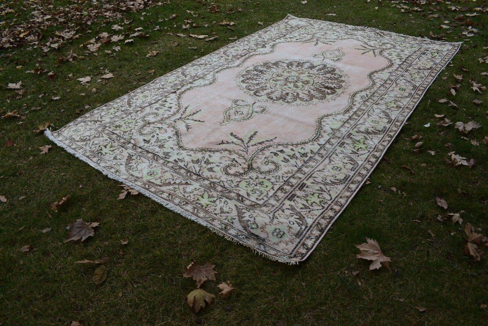 Vintage Turkish Anatolian Oushak Rug 6'3'' x 10'2''