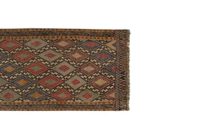 Vintage Turkish Kilim Runner 1'8'' x 13'9''