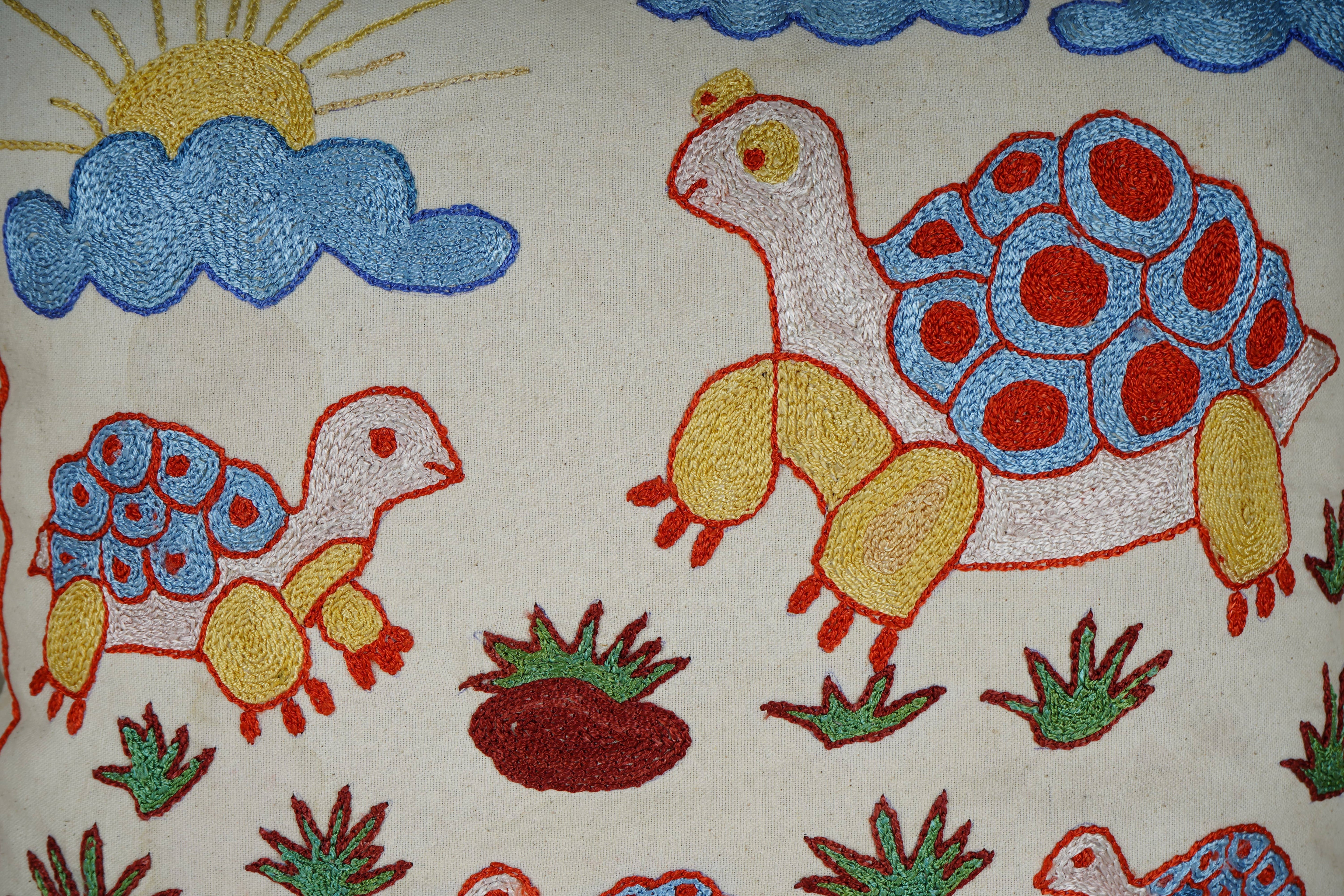 Turtle Suzani Pillow Cover Set of 2 | 19'' x 19''