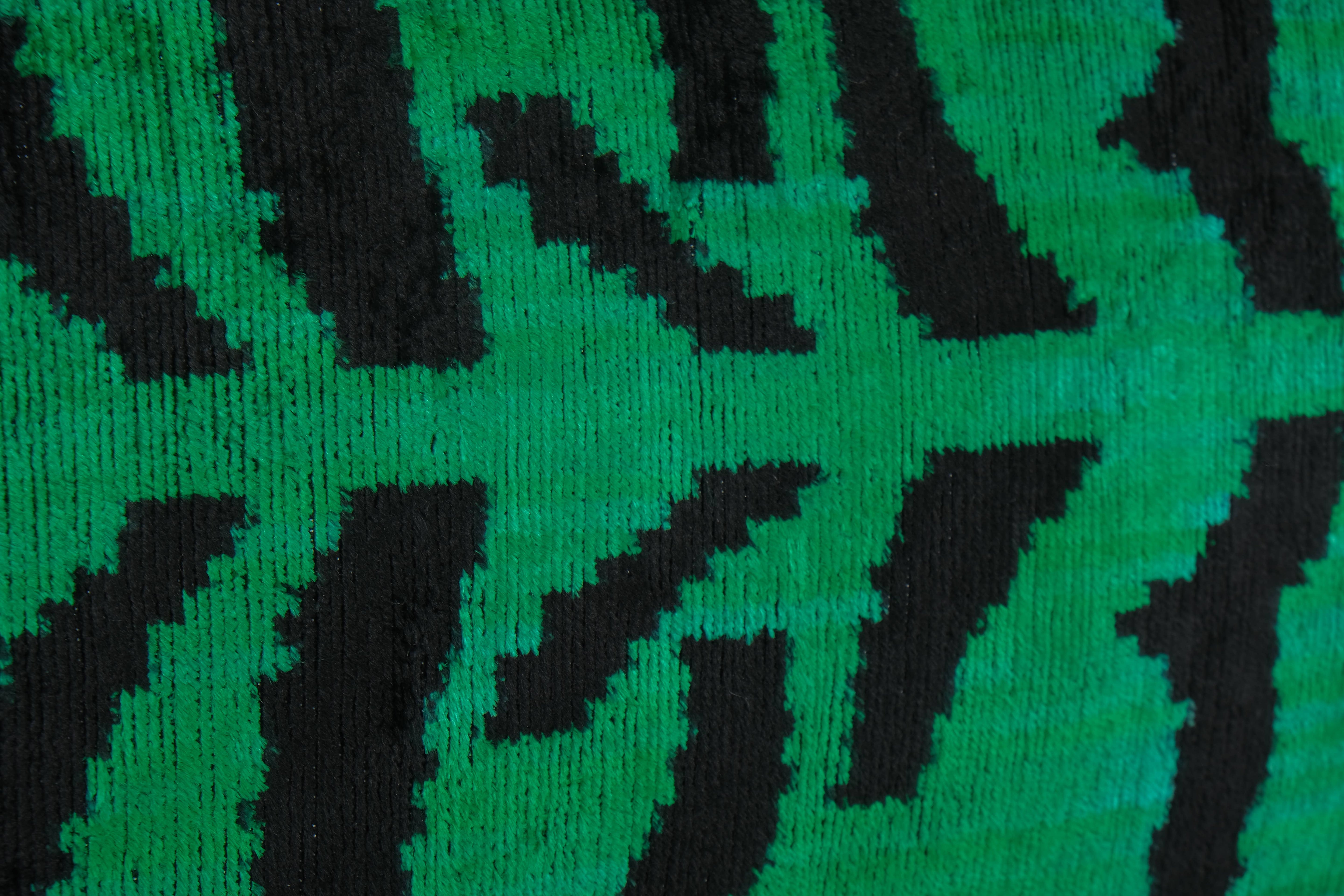 Tiger Silk Ikat Velvet Pillow Cover Set of 2 | 16'' x 22''