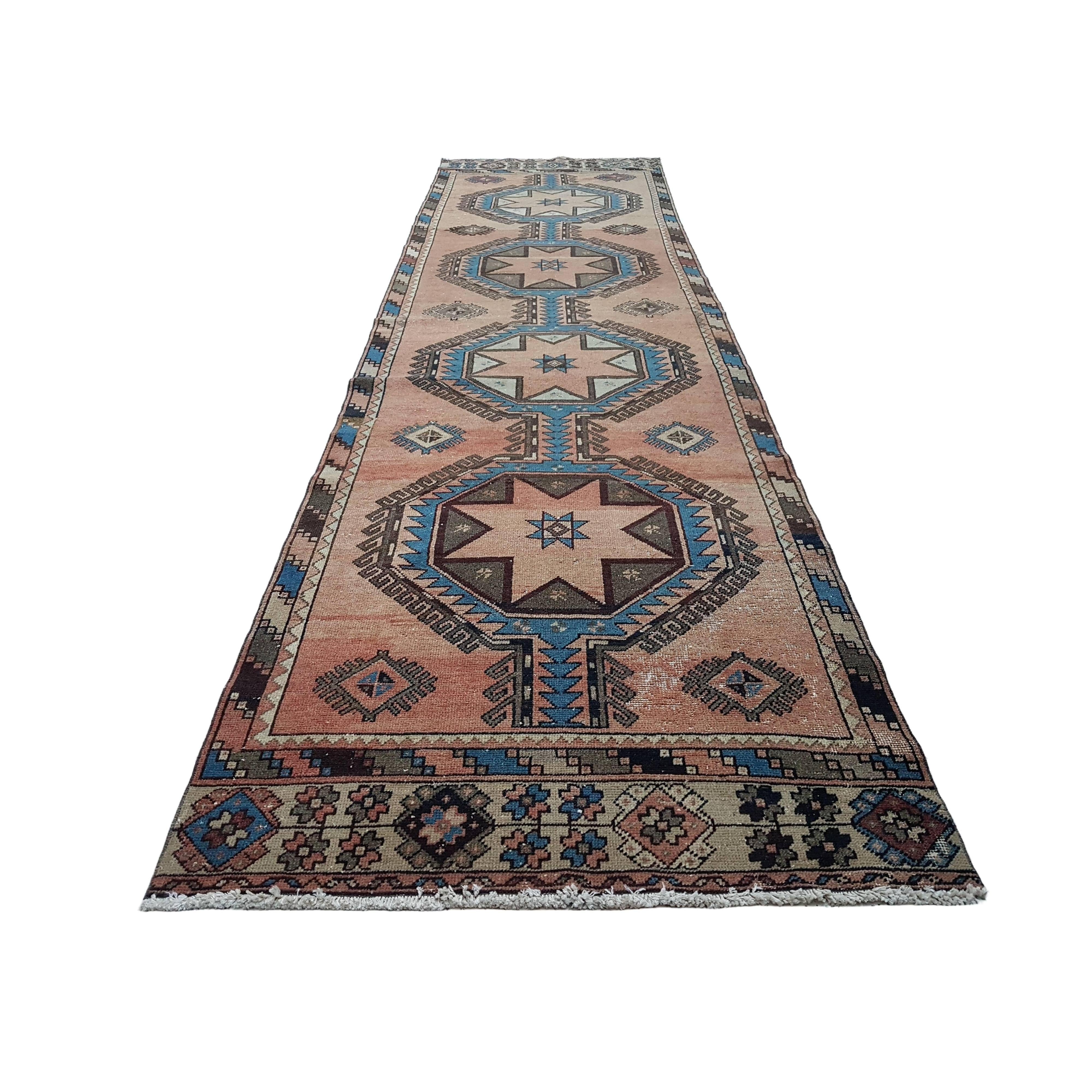 Vintage Turkish Anatolian Runner 3'3'' x 12'9''