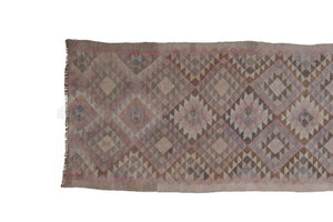 Vintage Turkish Kilim Runner 2'9'' x 12'2''