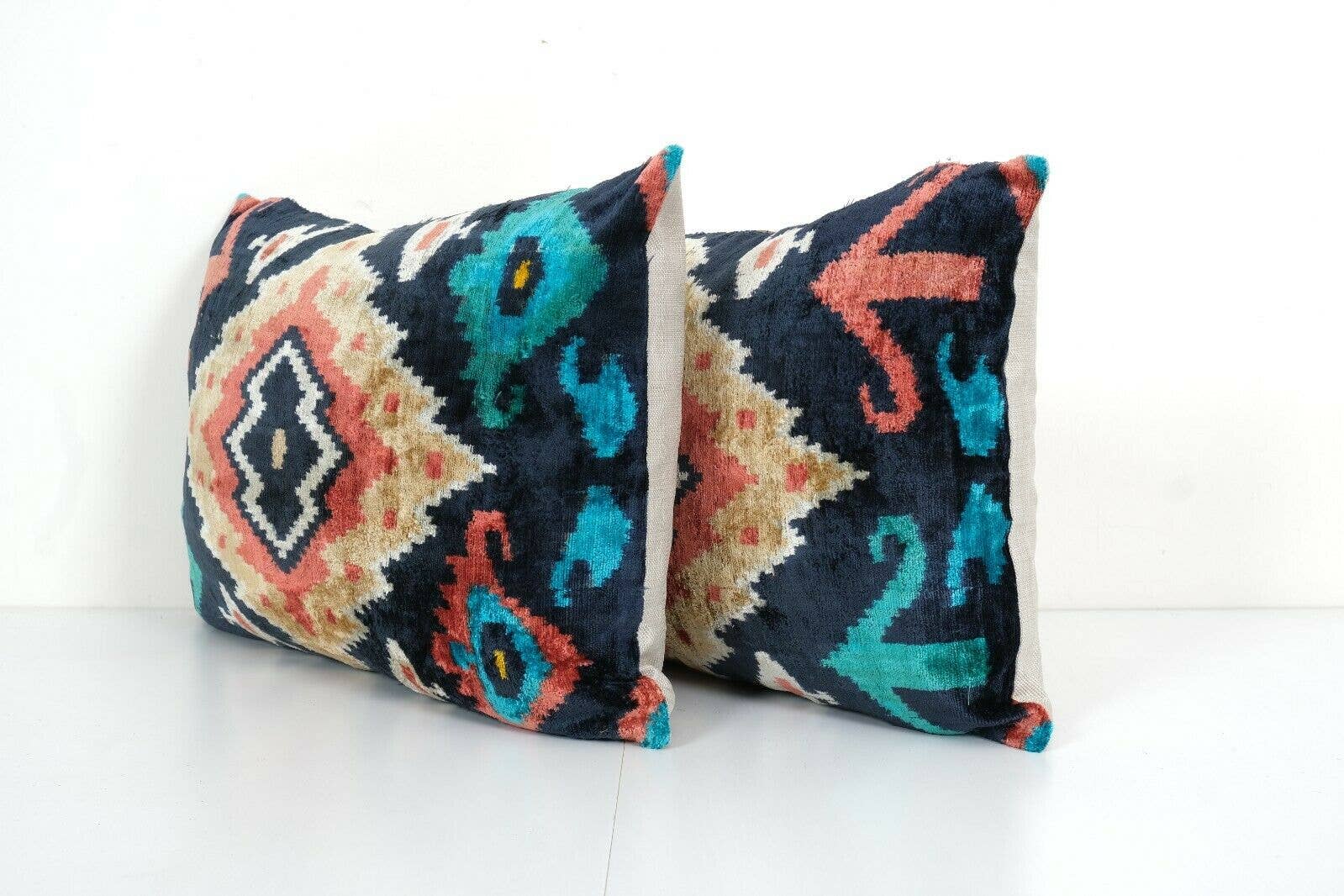 Silk Ikat Velvet Pillow Cover | 16'' x 24''