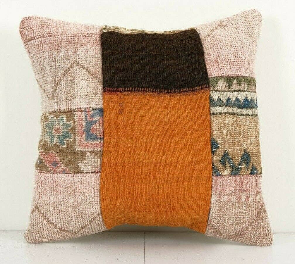 Kilim Patchwork Pillow Cover | 18'' x 18''