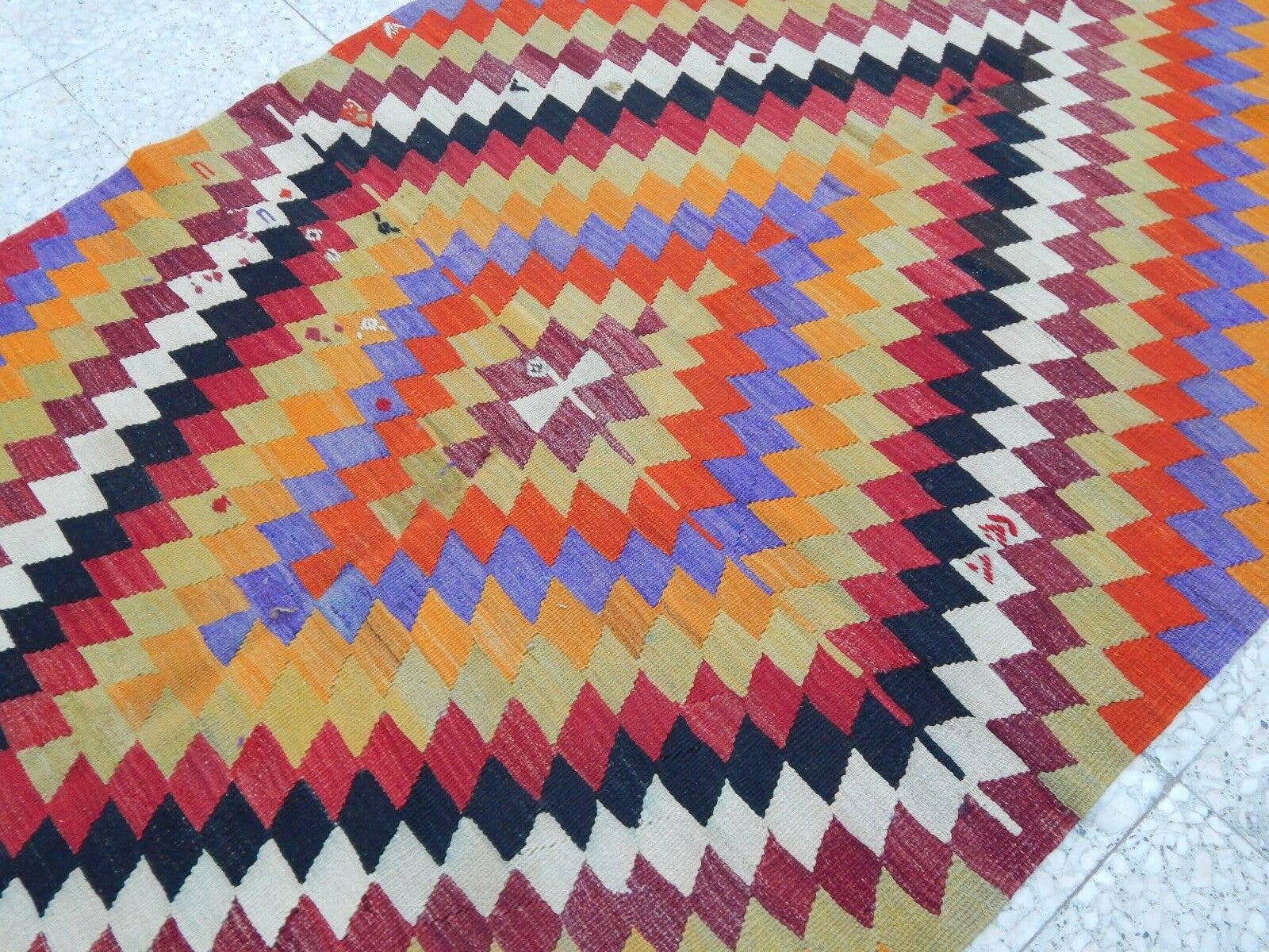 Vintage Turkish Rug 4'2'' x 10'9''