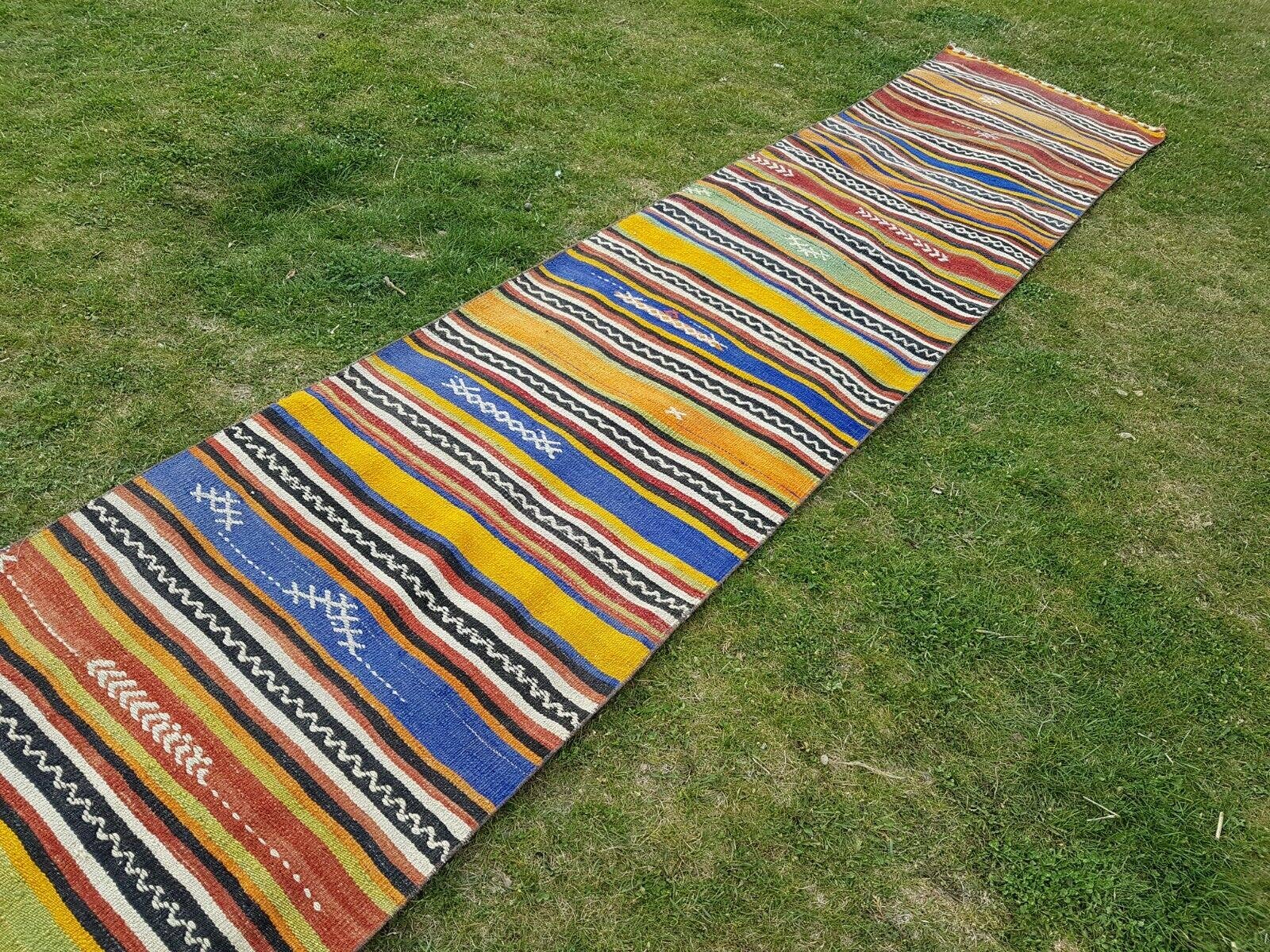 Vintage Turkish Kilim Runner 2'5'' x 21'4''