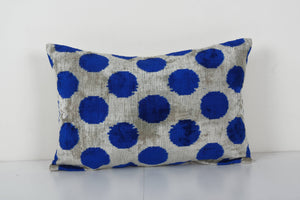 Silk Ikat Velvet Pillow Cover | 16'' x 24''