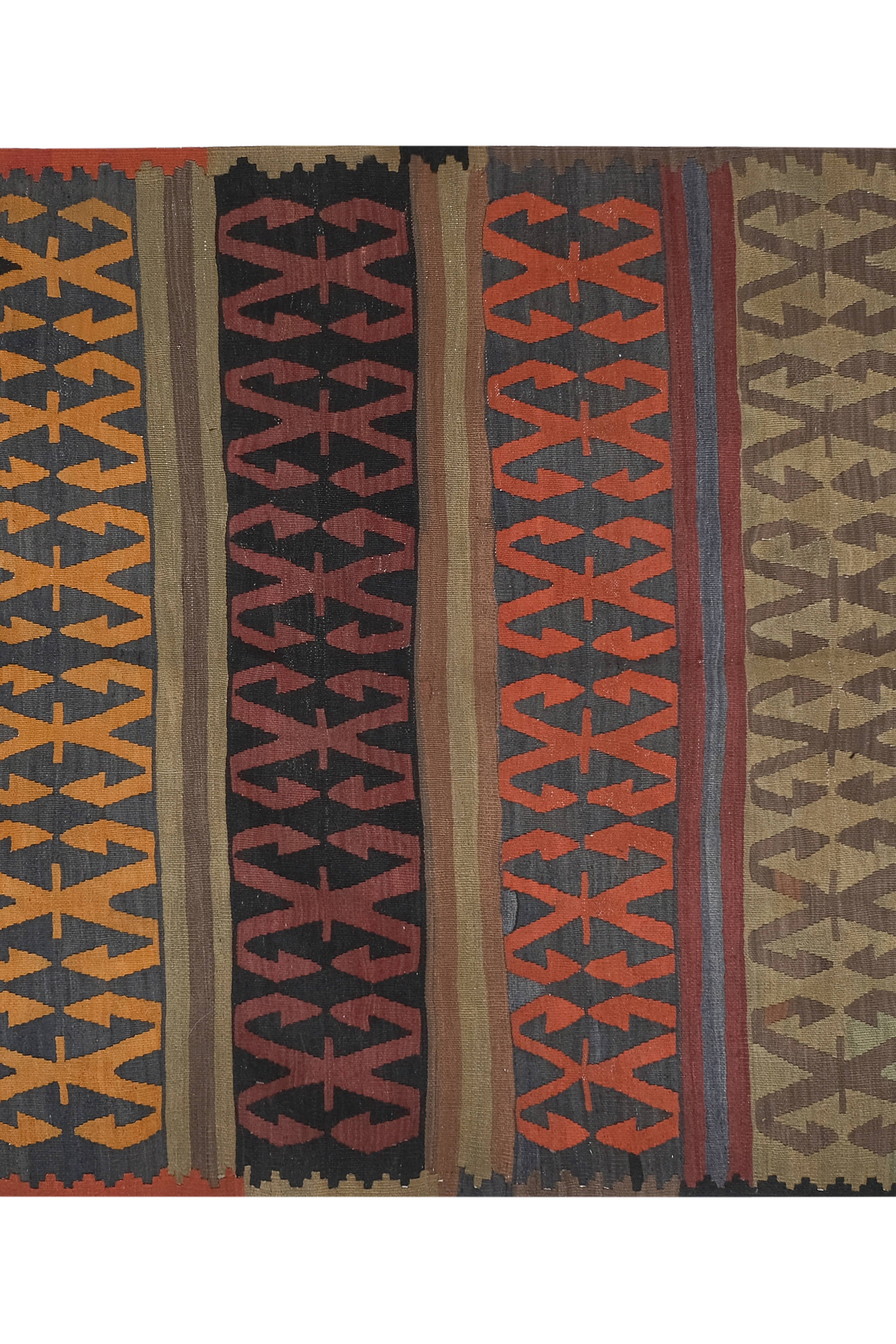 Vintage Turkish Konya Kilim Runner 4'11'' x 10'1''