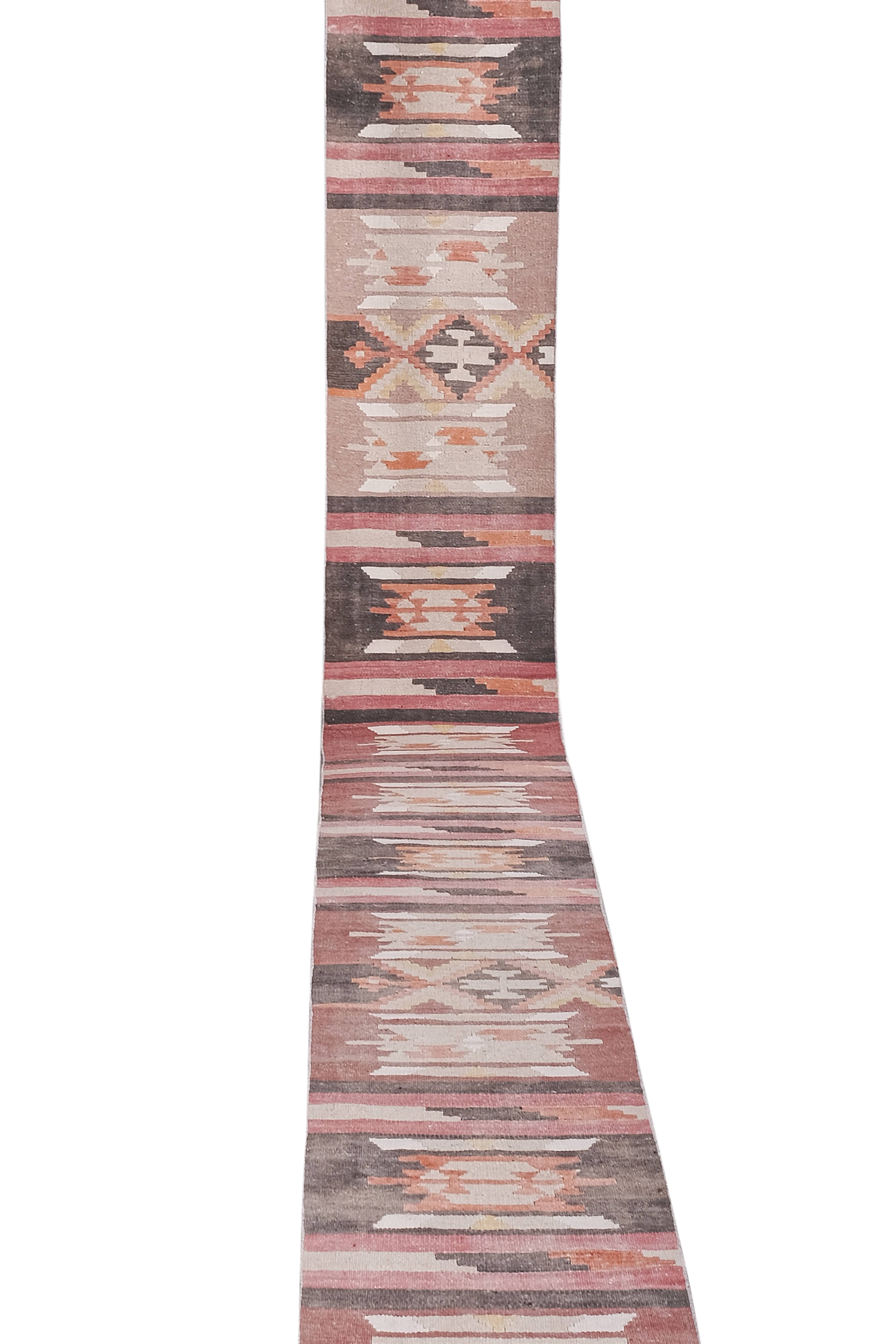 Vintage Turkish Kilim Runner 2'4'' x 22'