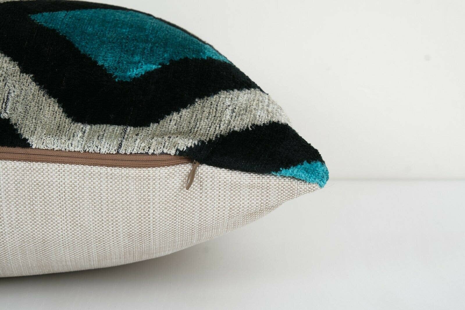 Silk Ikat Velvet Pillow Cover Set of 2 | 16'' x 22''