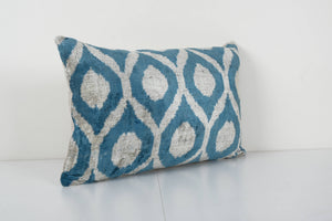 Silk Ikat Velvet Pillow Cover Set of 2 | 16'' x 24''