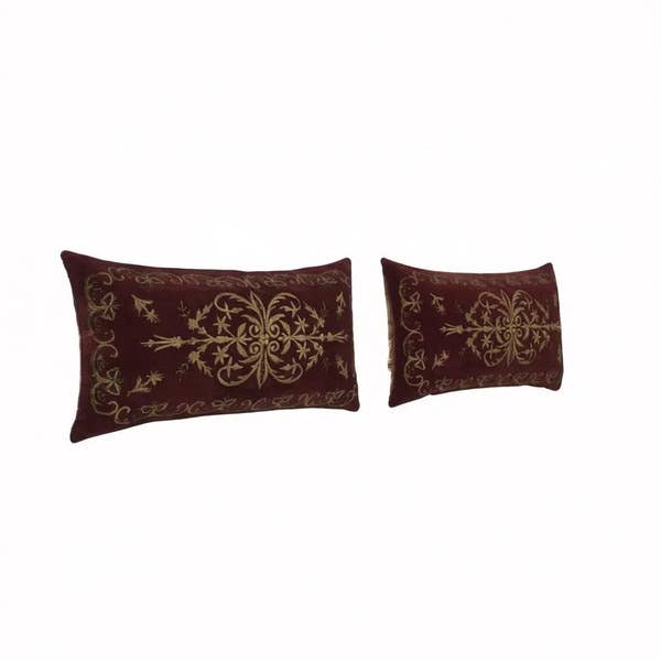 Silk Ikat Velvet Pillow Cover Set of 2 | 16'' x 28''
