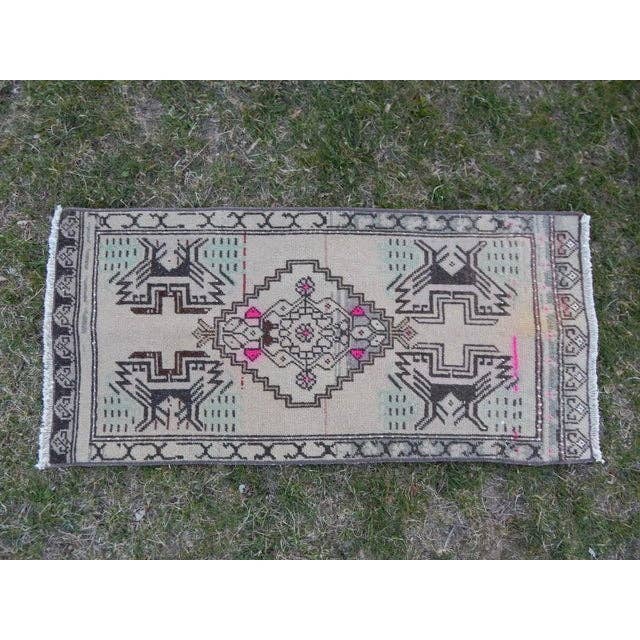 Vintage Turkish Rug 19'' x 40''