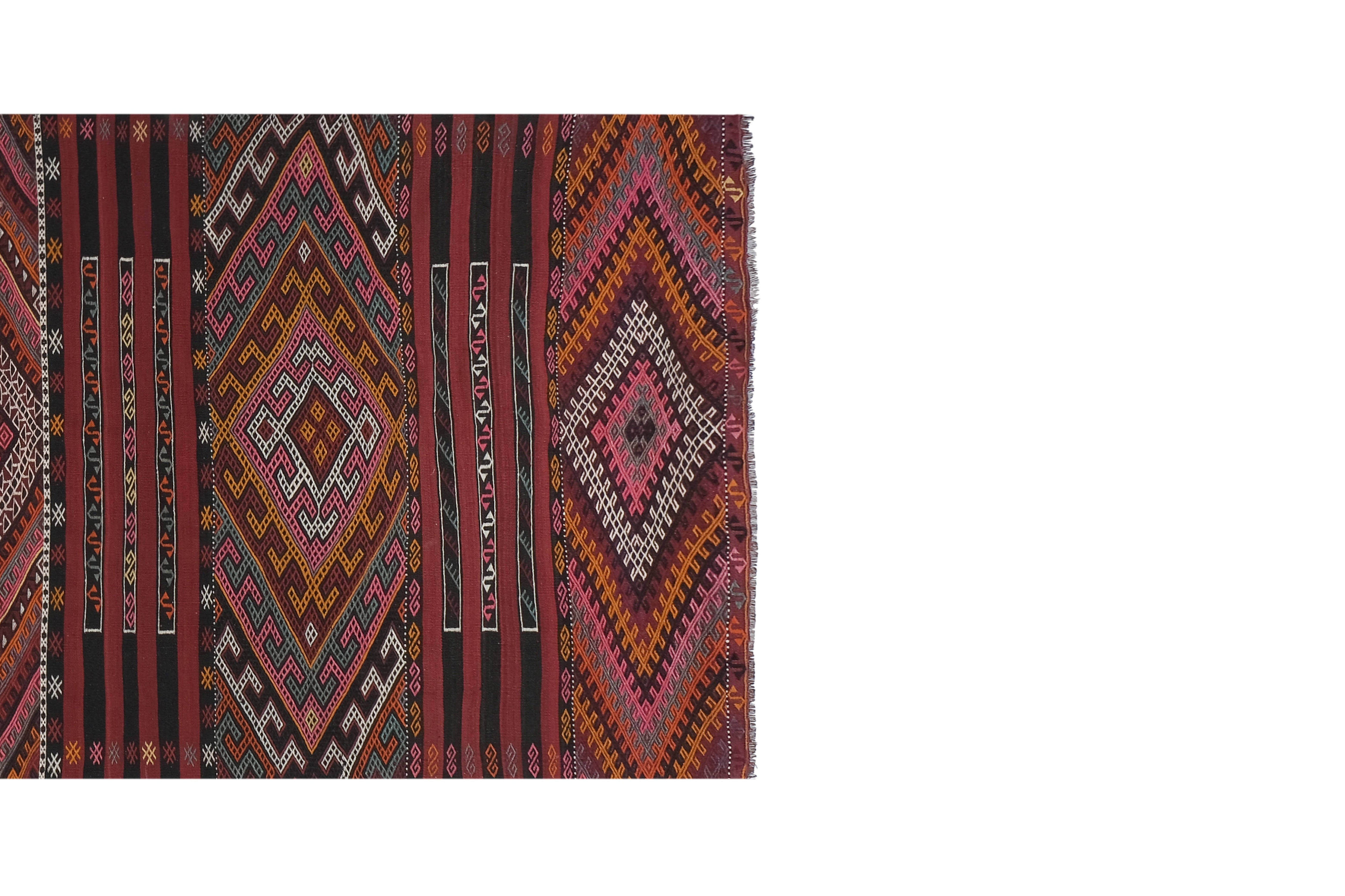 Vintage Turkish Kilim Runner 4'8'' x 14'7''