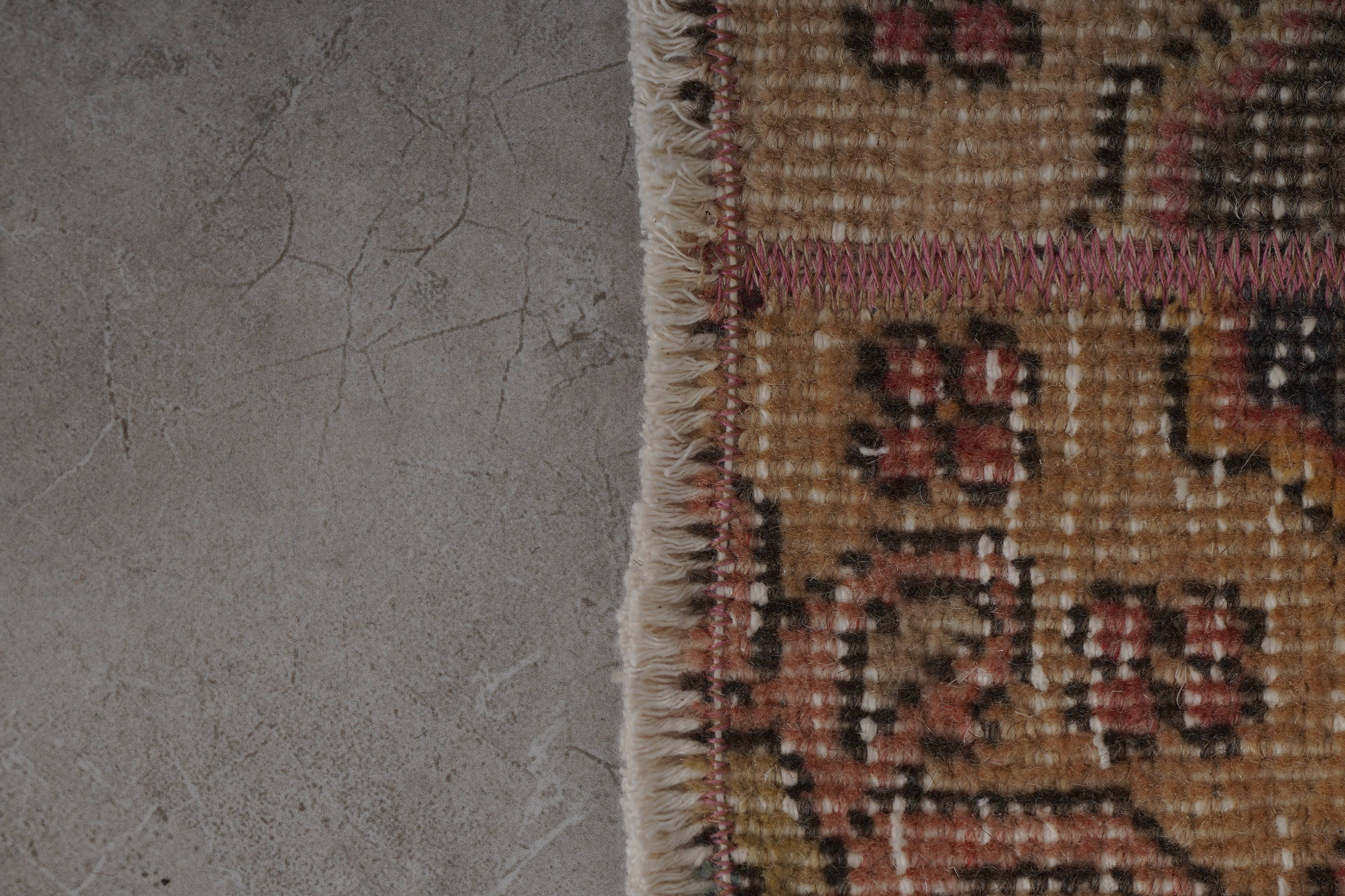 Vintage Turkish Karapinar Runner Rug 1'8'' x 17'2''