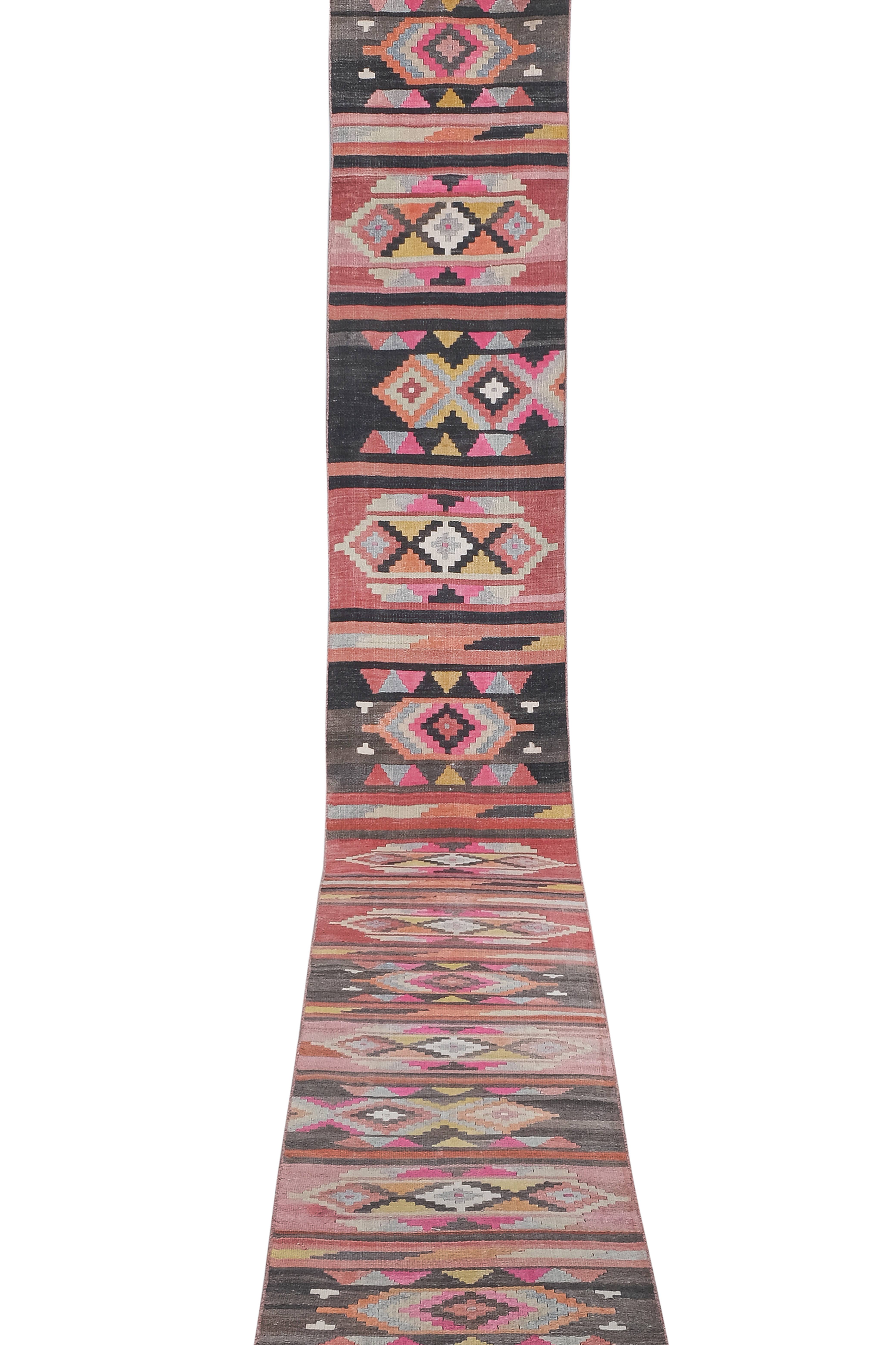 Vintage Turkish Kilim Runner 2'4'' x 22'11''