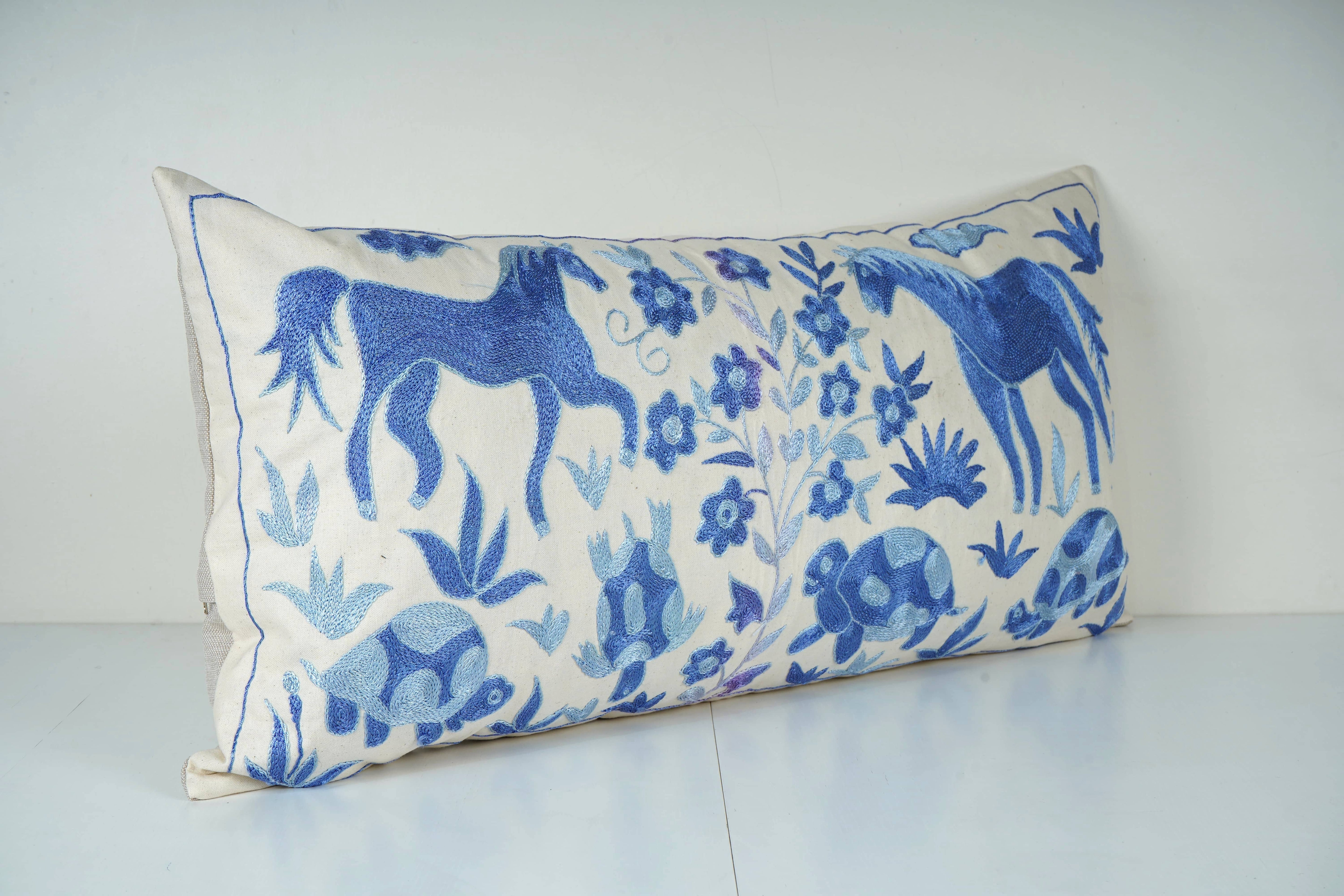 Horse Suzani Bedding Pillow Cover | 18'' x 34''