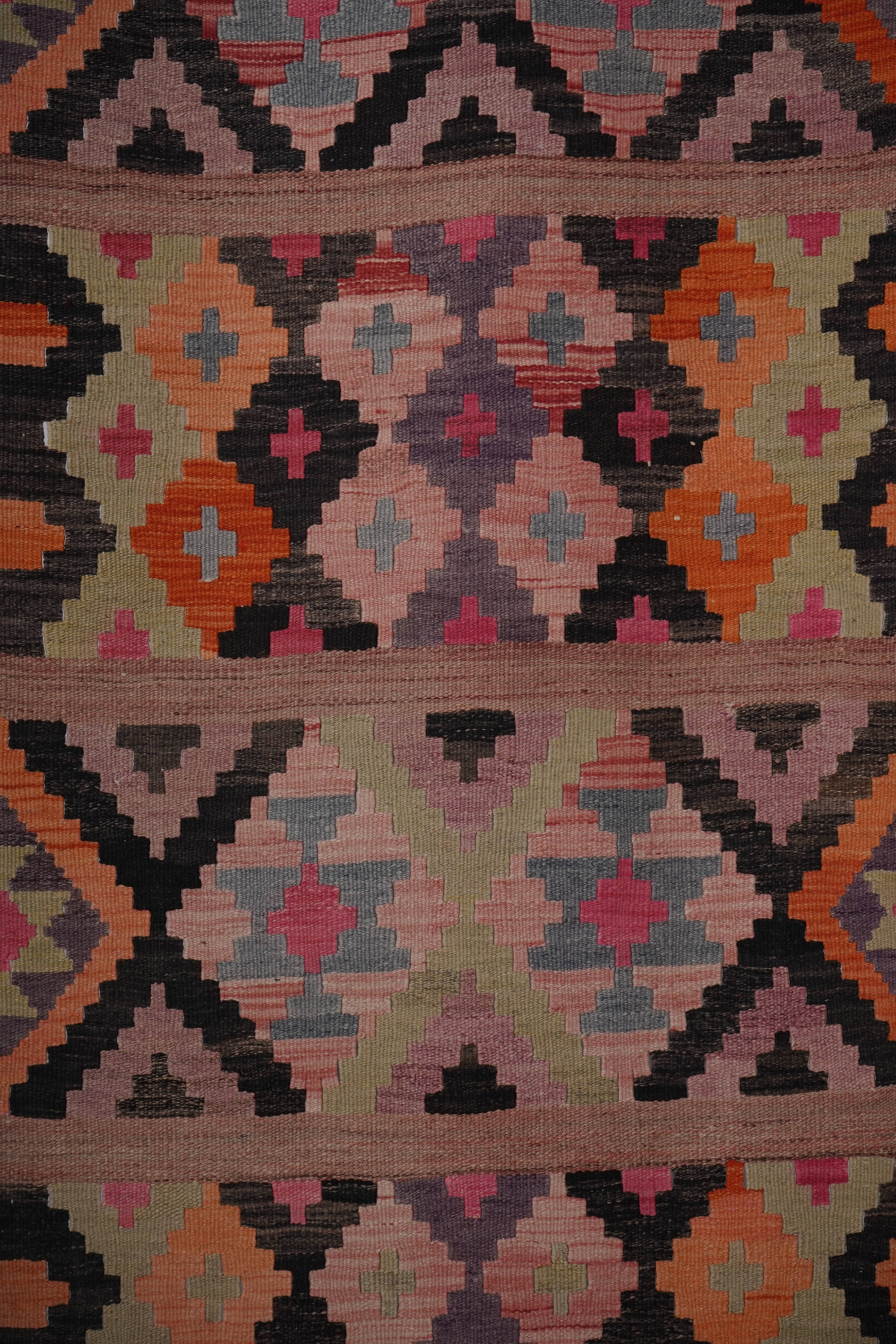 Vintage Turkish Kilim Runner 3'1'' x 13'3''