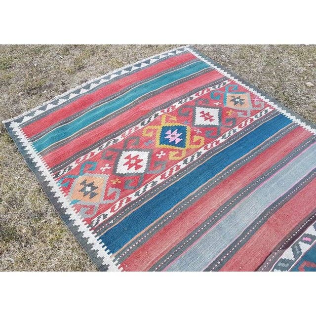 Vintage Caucasian Kilim Runner 5'1'' x 11'5''