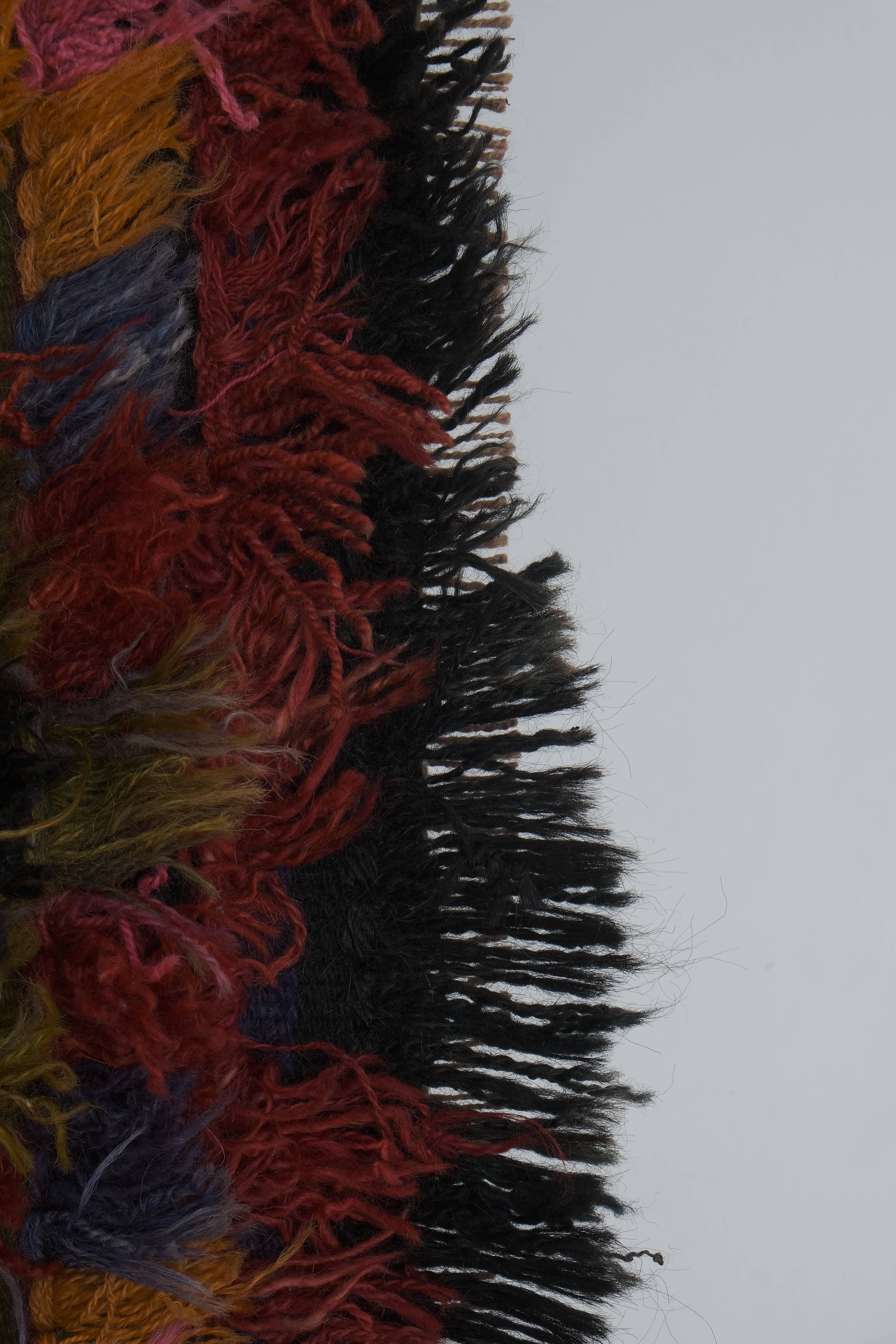Vintage Turkish Shaggy Rug 3'1'' x 5'10''