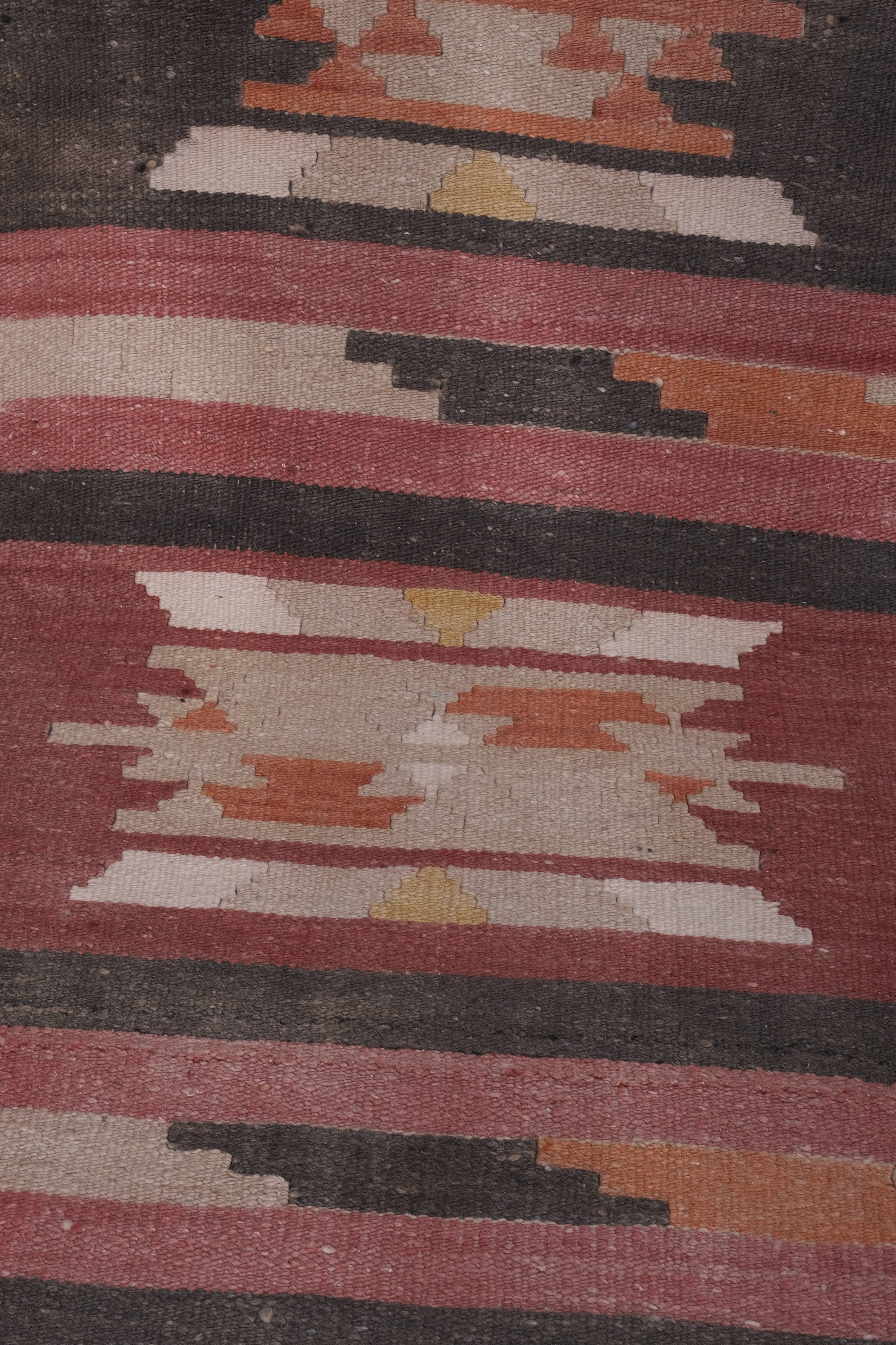 Vintage Turkish Kilim Runner 2'4'' x 22'