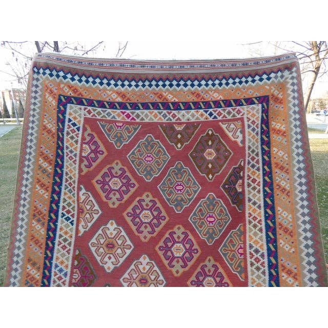 Vintage Turkish Anatolian Kilim Rug 5'1'' x 9'8''