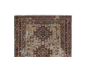 Vintage Turkish Animal Soumac Kilim Rug 41'' x 54''