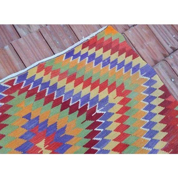 Vintage Turkish Kilim Rug 5'4'' x 9'4''