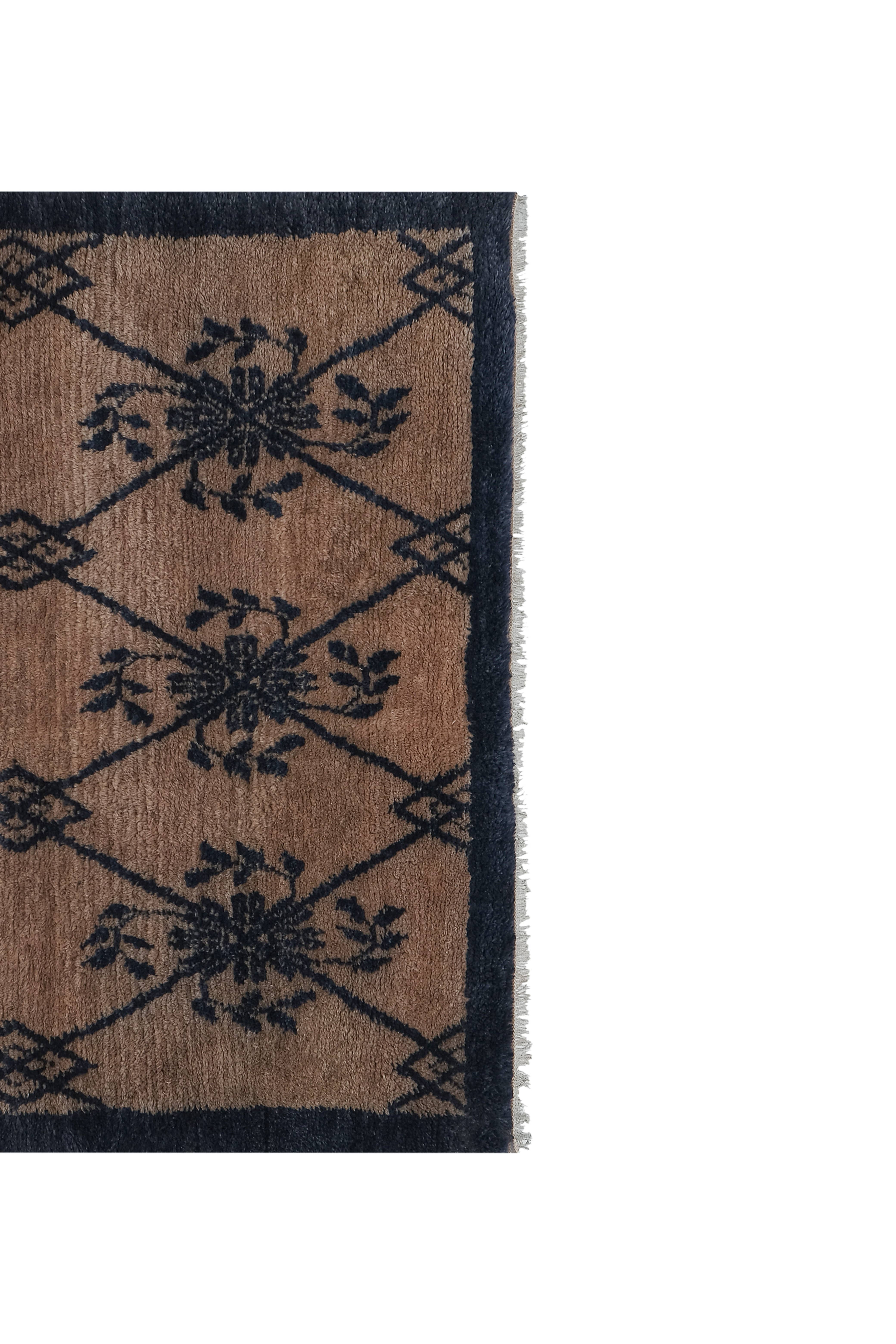 Vintage Turkish Shaggy Rug 3'9'' x 5'4''