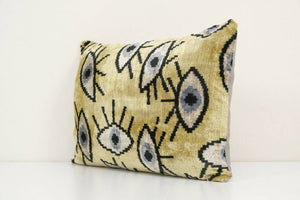 Silk Ikat Velvet Pillow Cover | 16'' x 24''