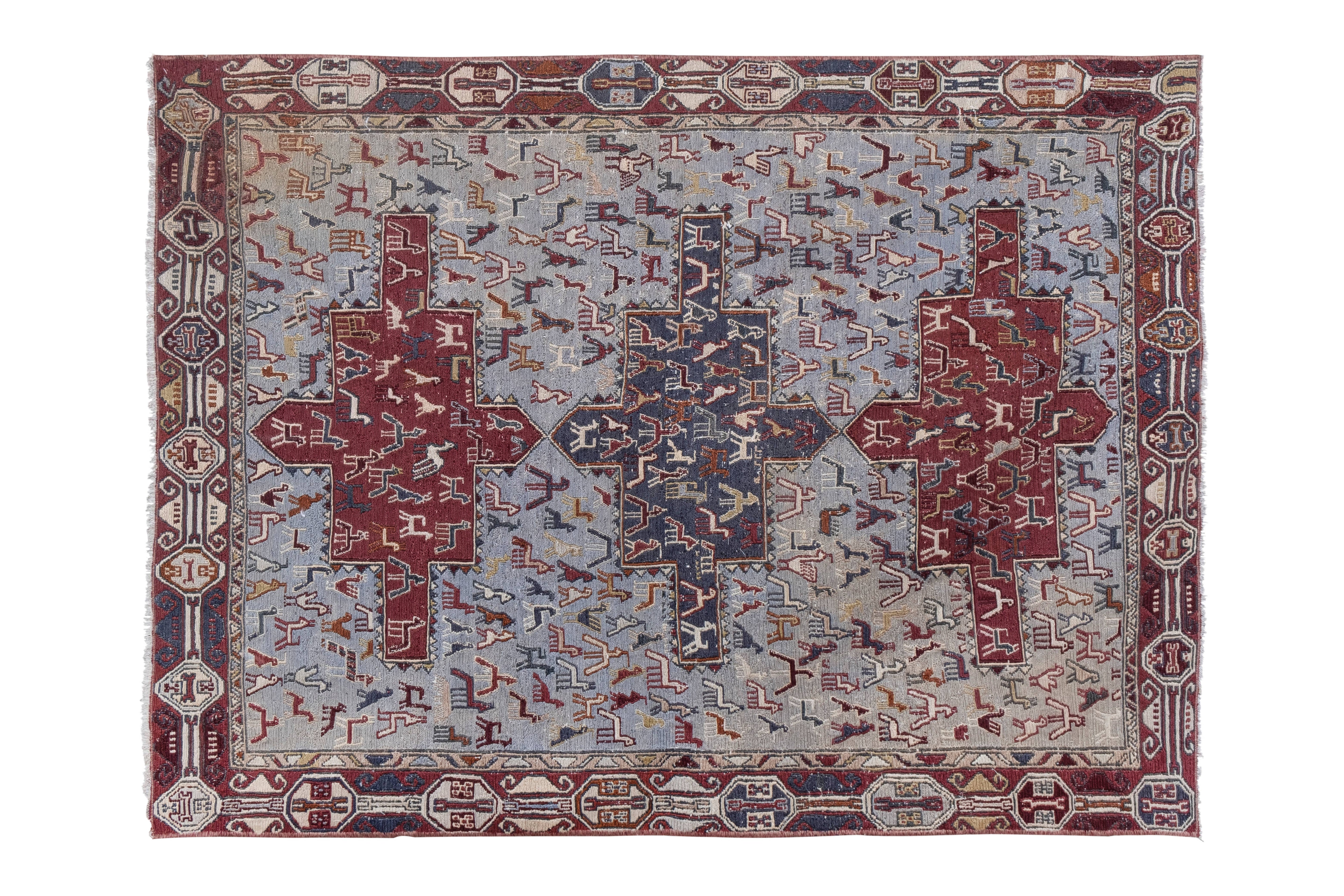 Hand-Embroidered Vintage Textile 42'' x 57''