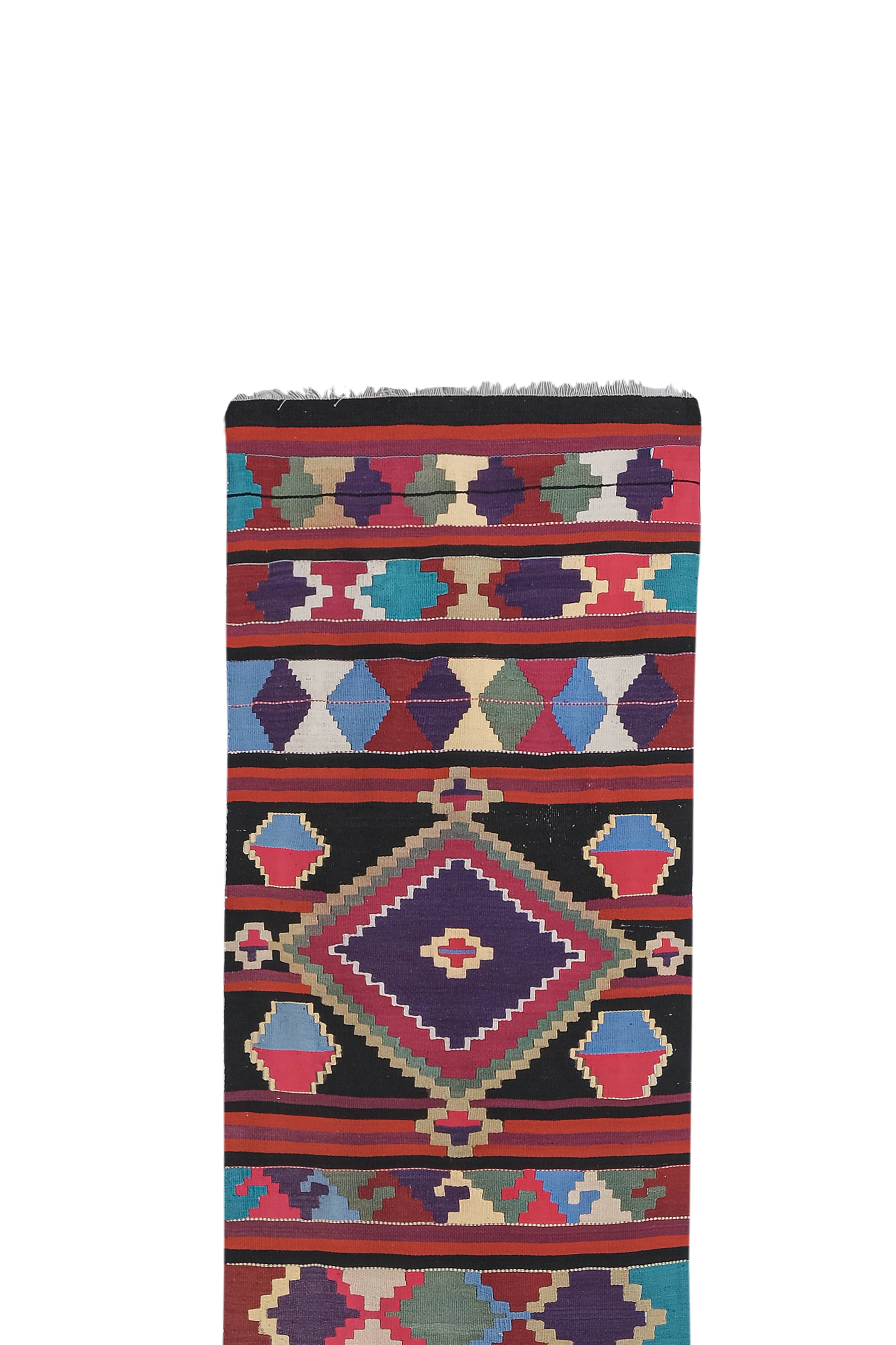 Vintage Turkish Anatolian Kilim Runner 2'9'' x 14'1''