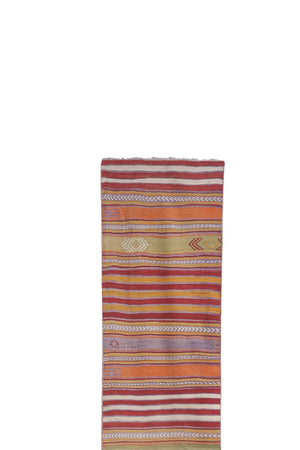 Vintage Turkish Kilim Runner 2'2'' x 17'2''