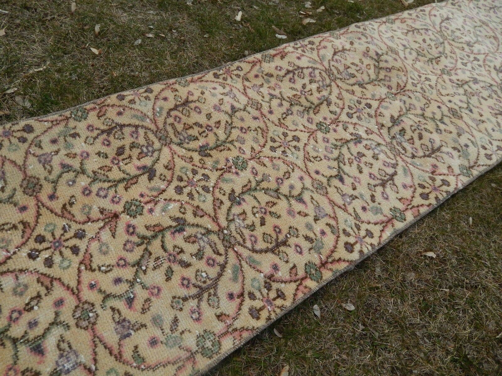 Vintage Turkish Anatolian Oushak Runner 2'1'' x 10'4''