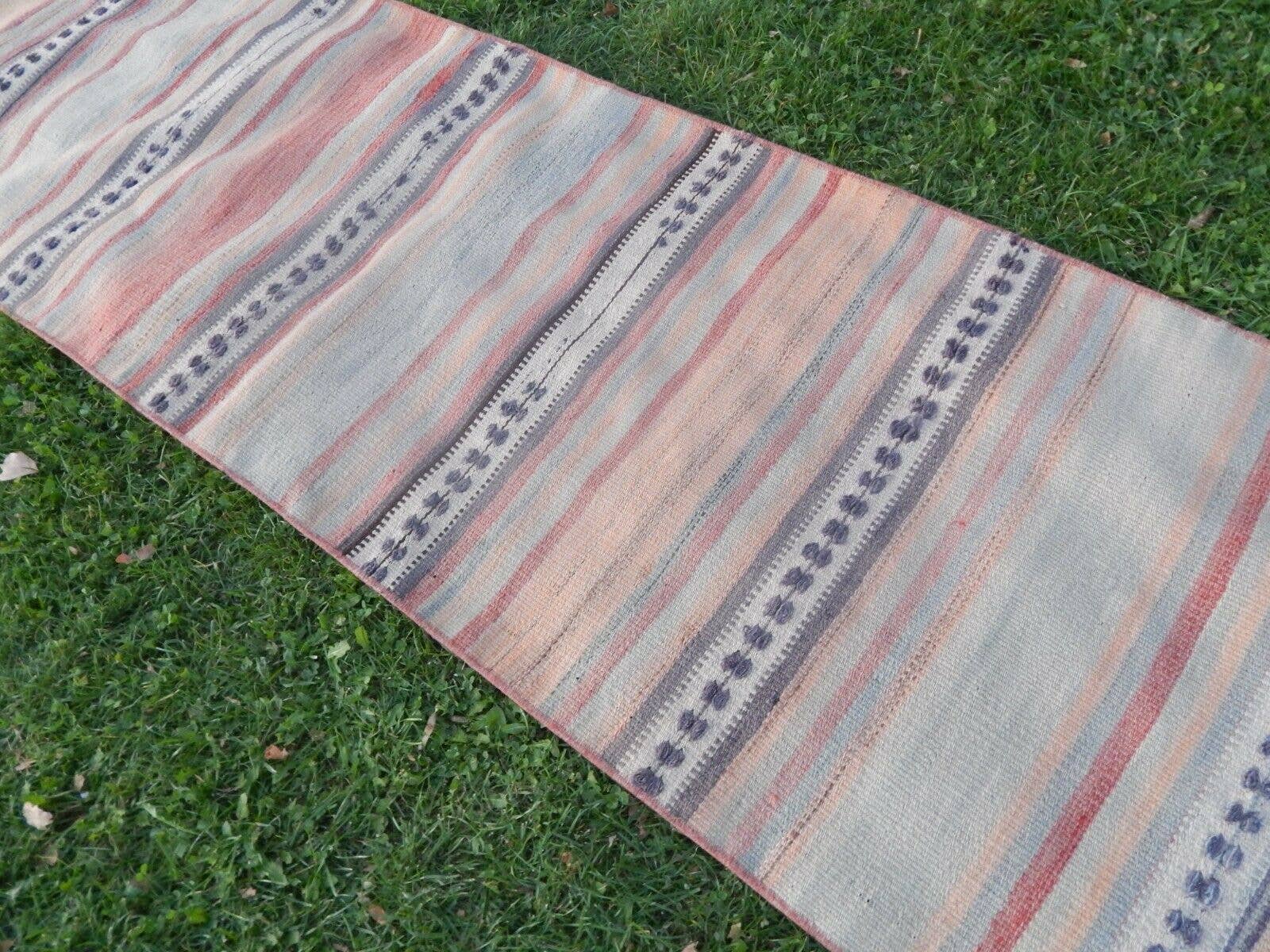 Vintage Turkish Kilim Runner 2'4'' x 8'4''