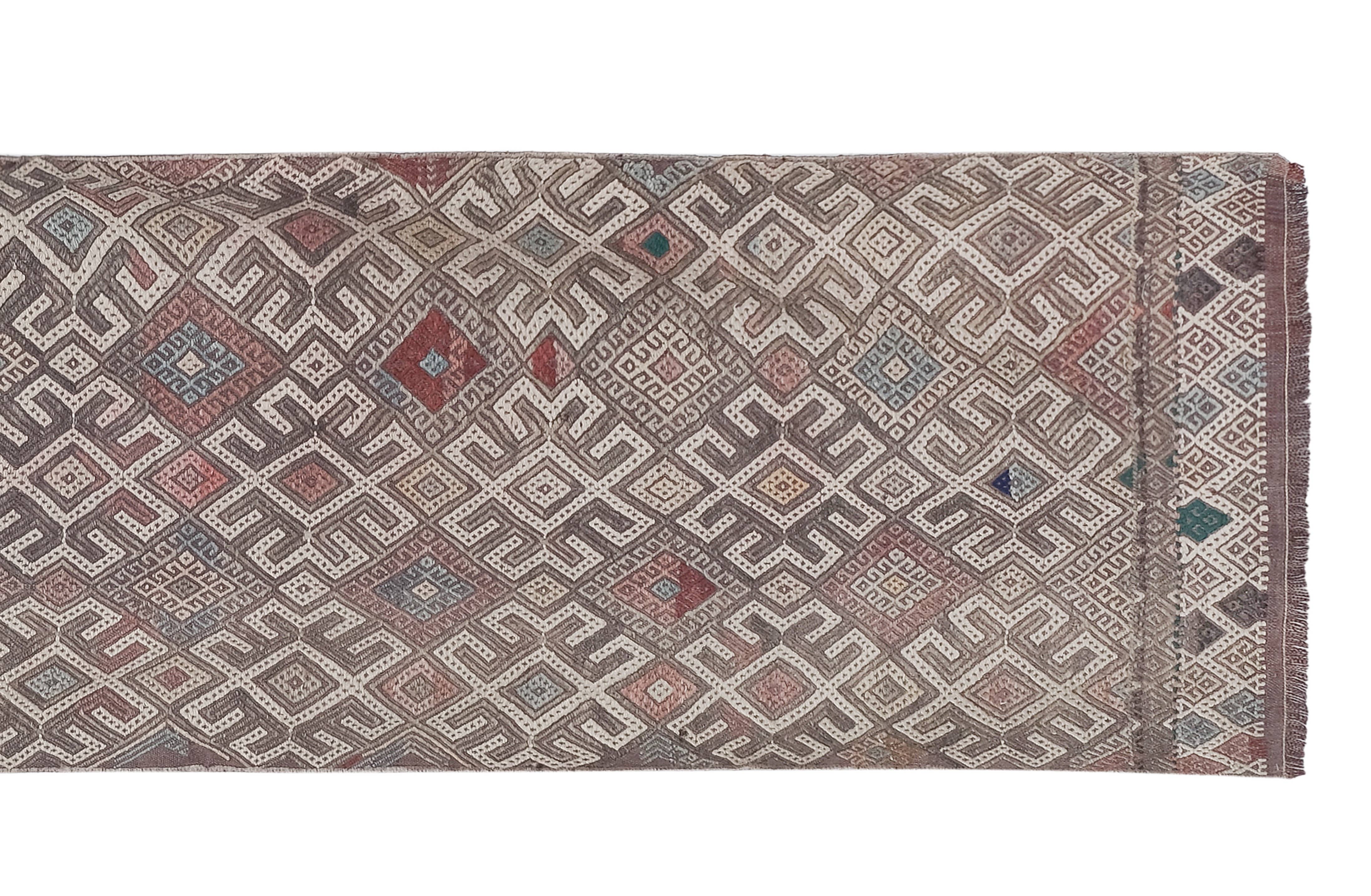 Vintage Turkish Kilim Runner 2'4'' x 8'10''