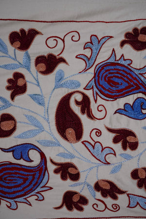 Hand-Embroidered Suzani Wall Hanging & Bedspread 1'8'' x 6'1''