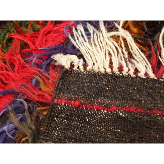 Vintage Turkish Shaggy Rug 3'9'' x 5'8''