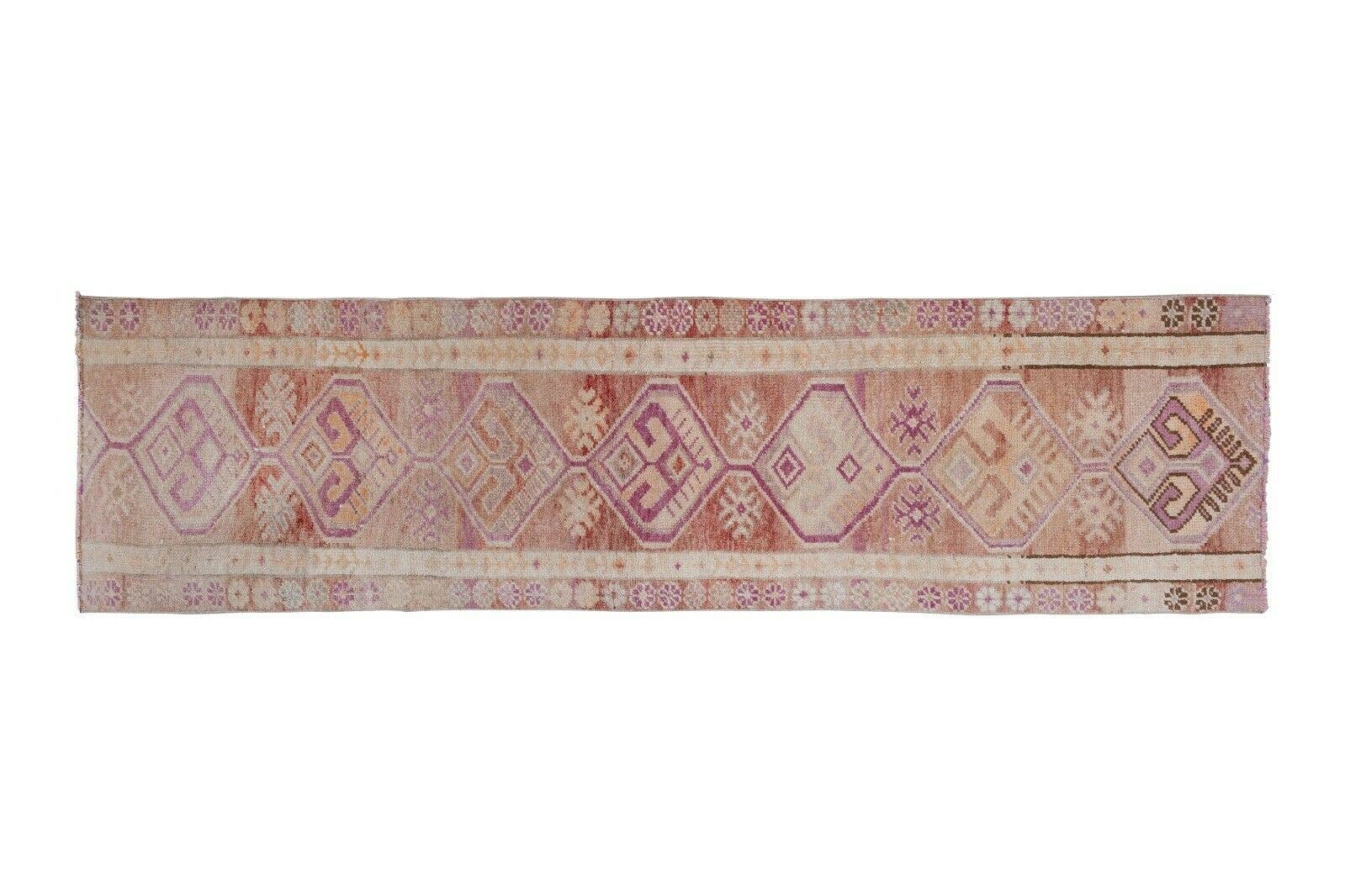 Vintage Turkish Kars Oushak Runner 2'8'' x 9'9''