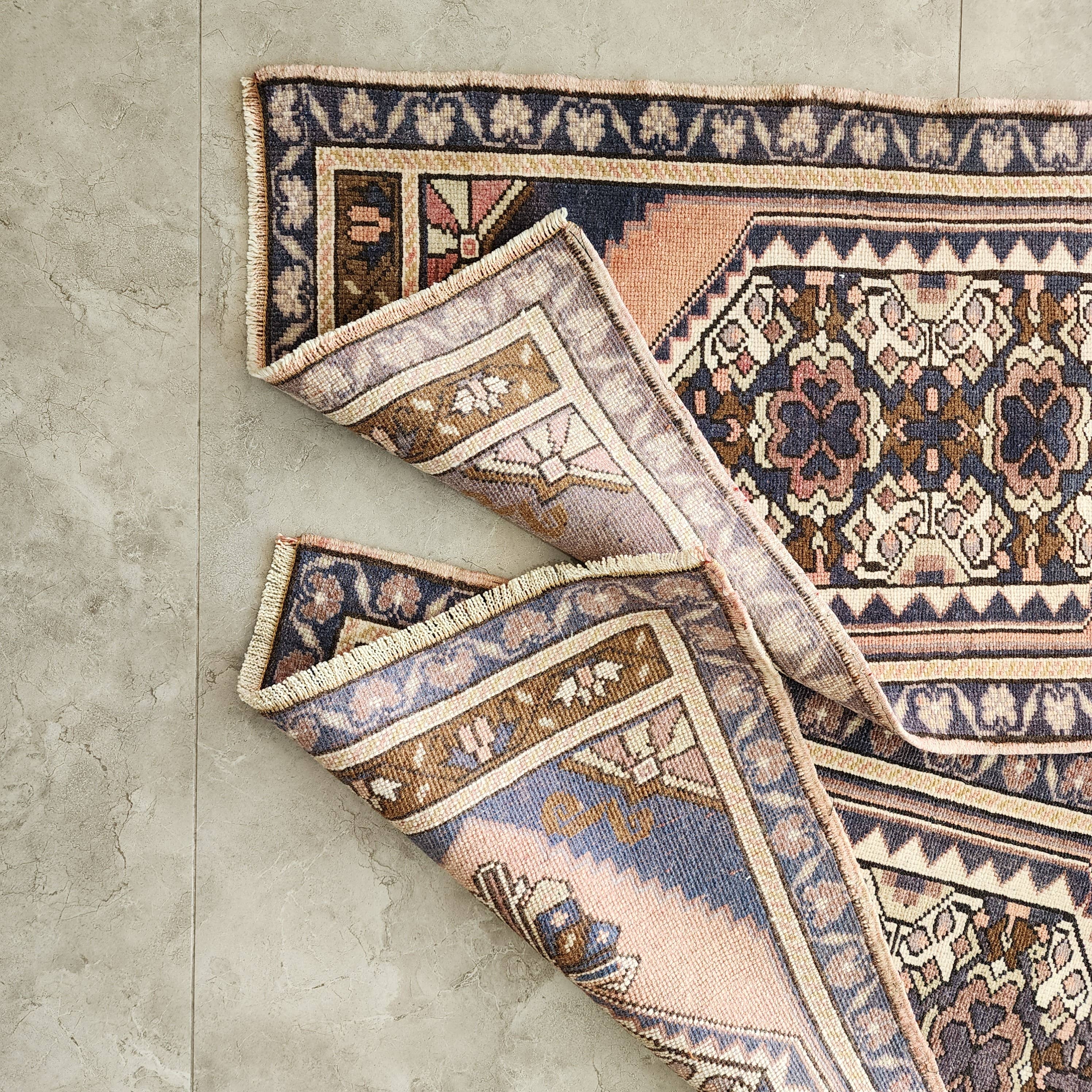 Vintage Turkish Yastik Rugs Set of 2 | 21'' x 41''