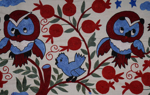 Owl Suzani Table Runner | 18'' x 55''
